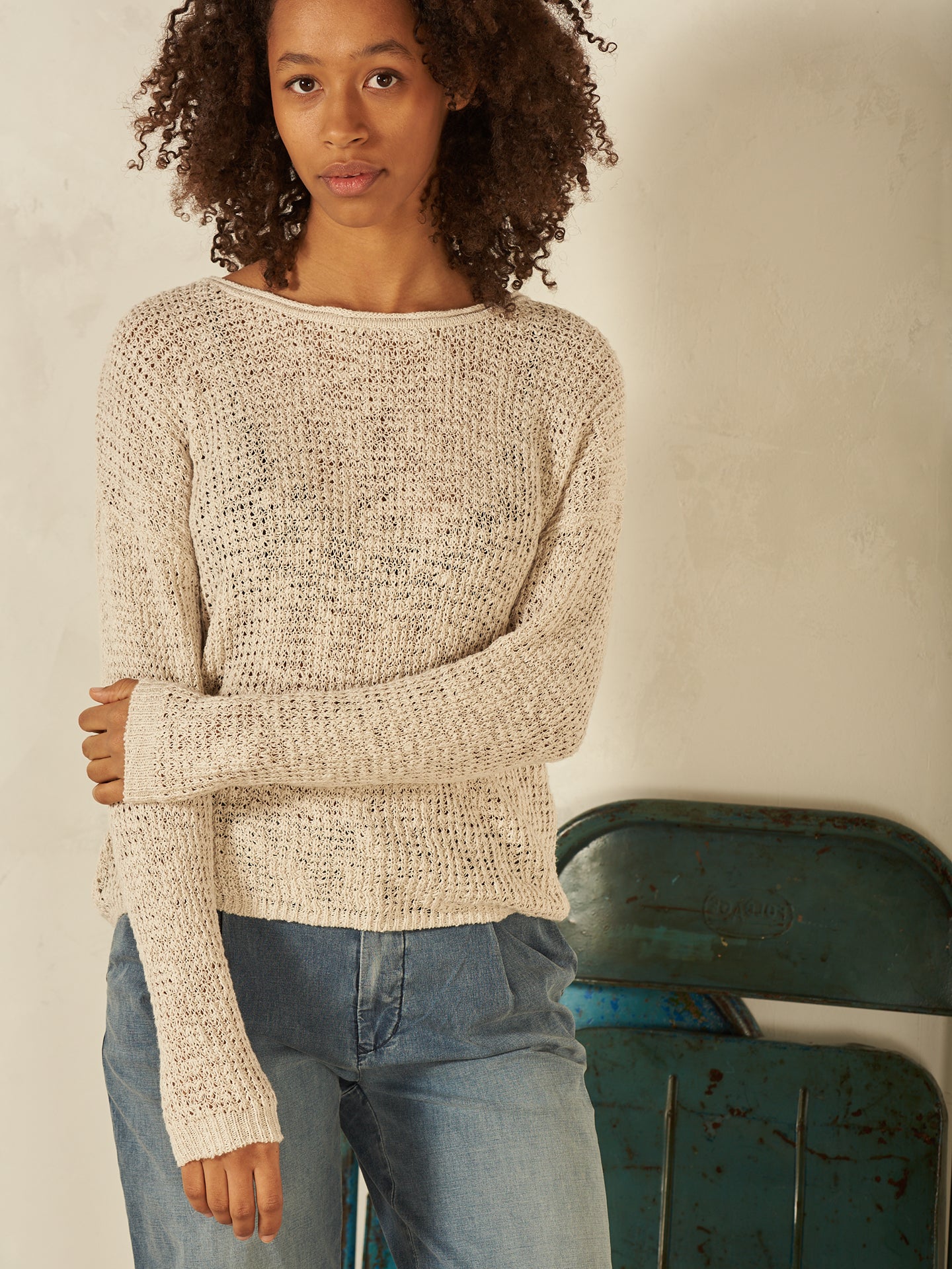 Maglione con scollo rotondo