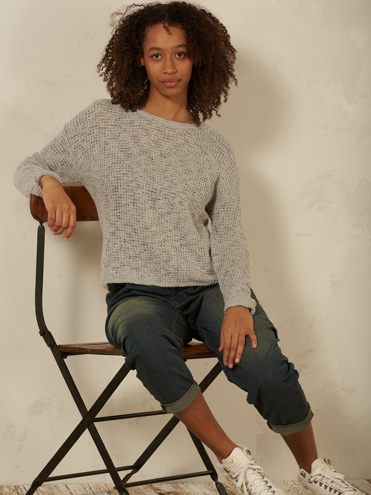 Maglione con scollo rotondo