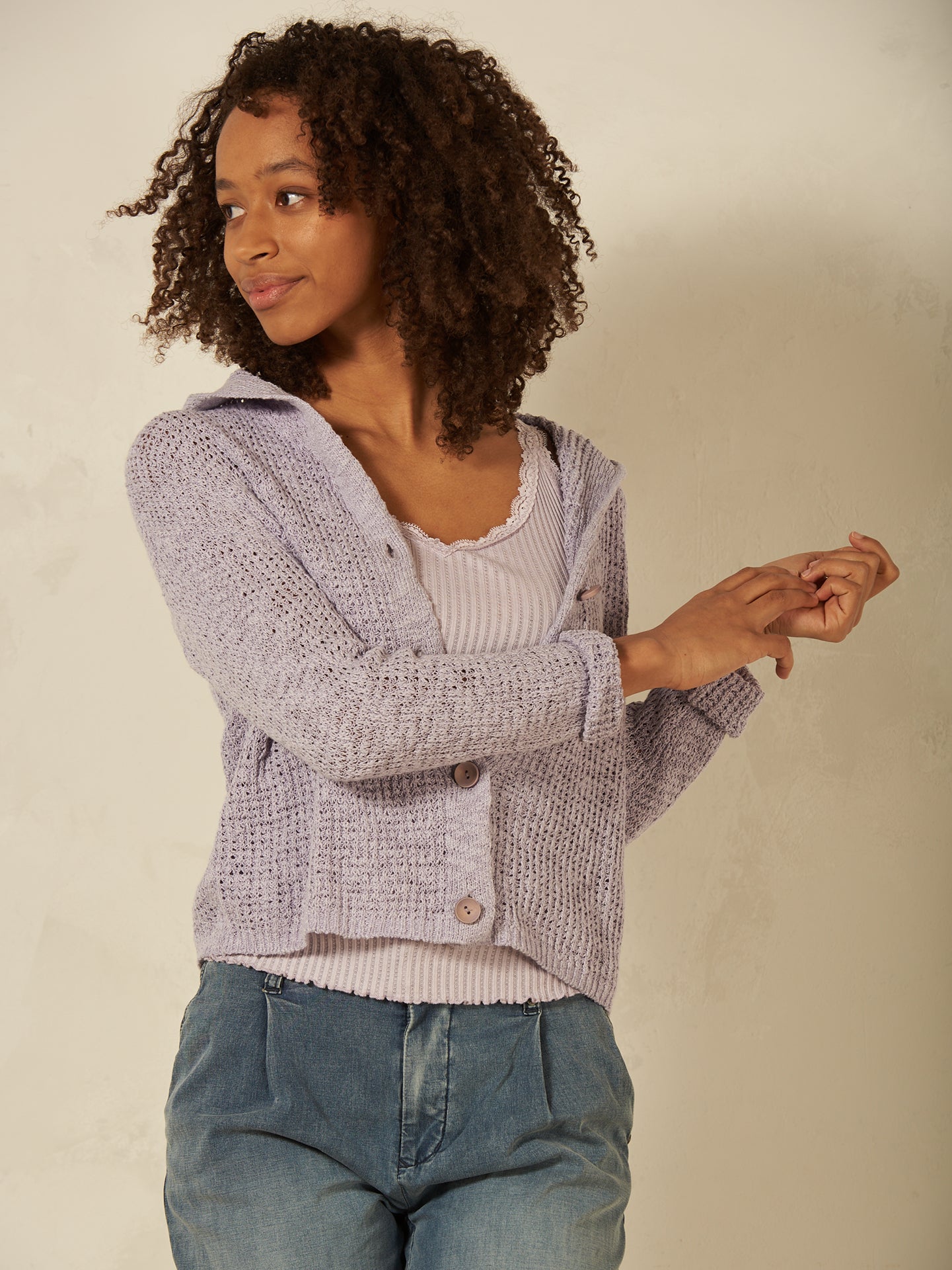 Strickjacke mit Kapuze