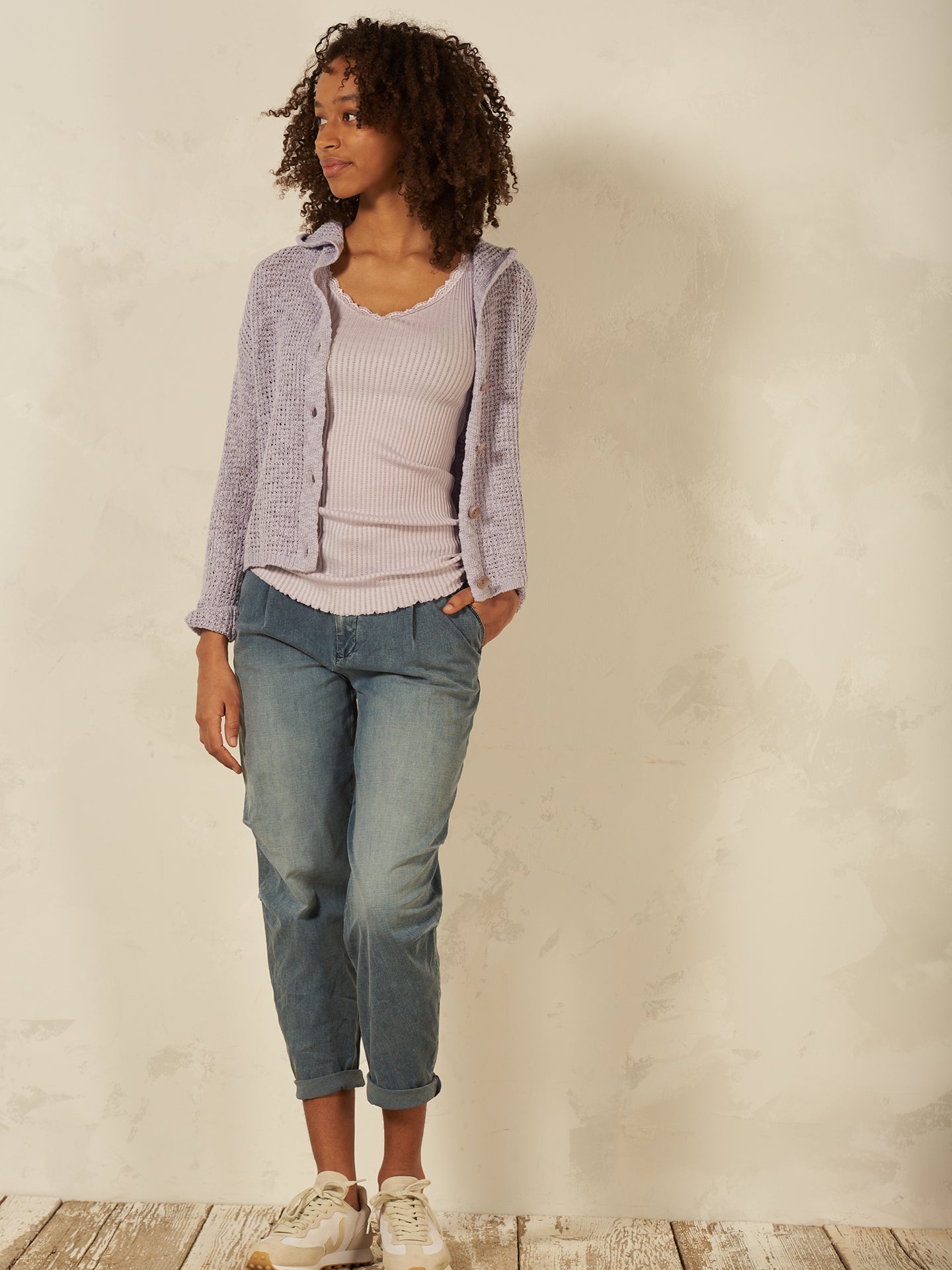 Strickjacke mit Kapuze
