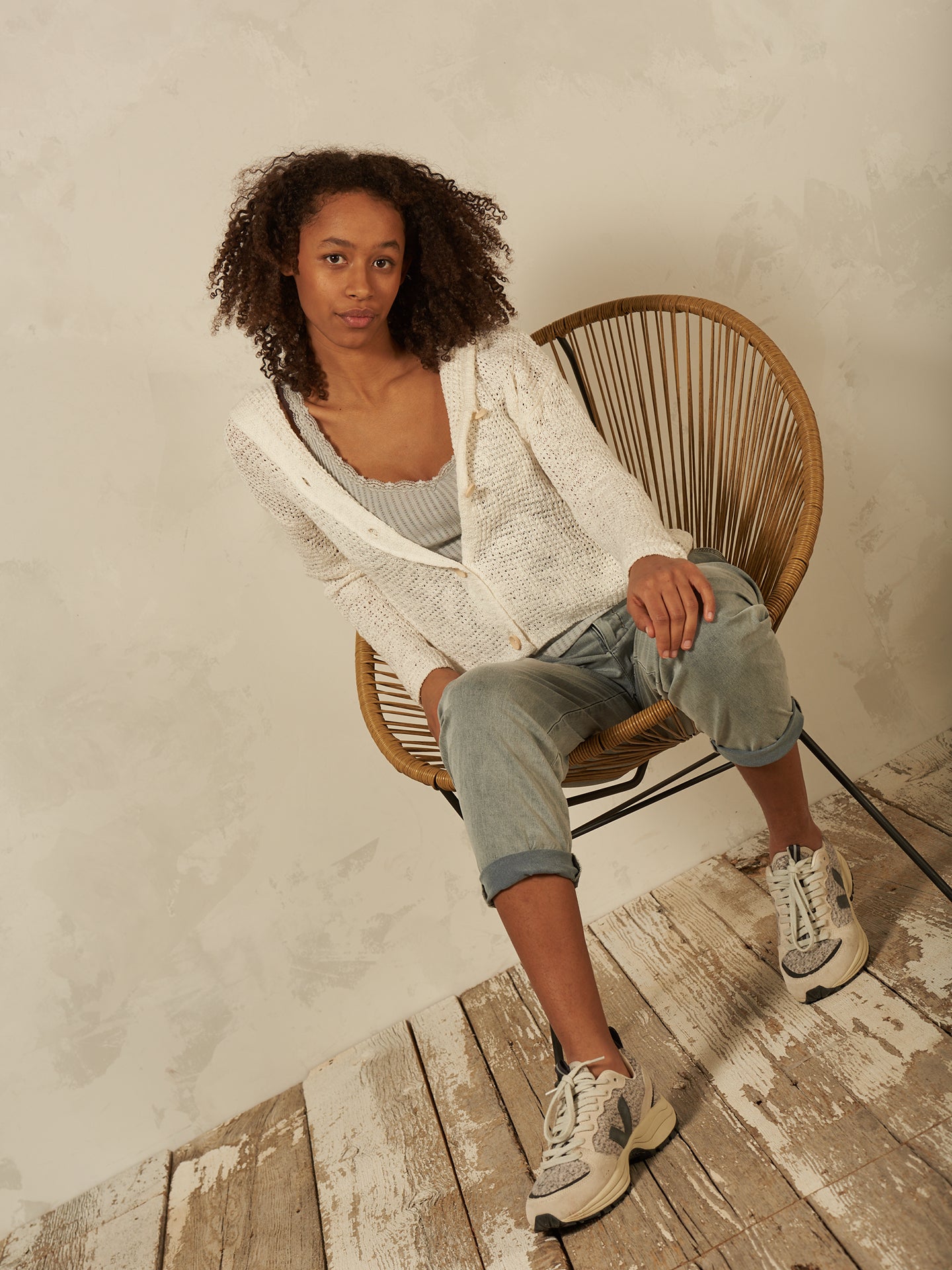 Strickjacke mit Kapuze