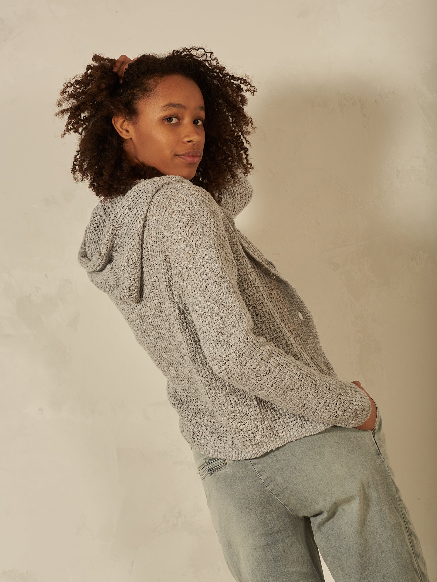 Strickjacke mit Kapuze