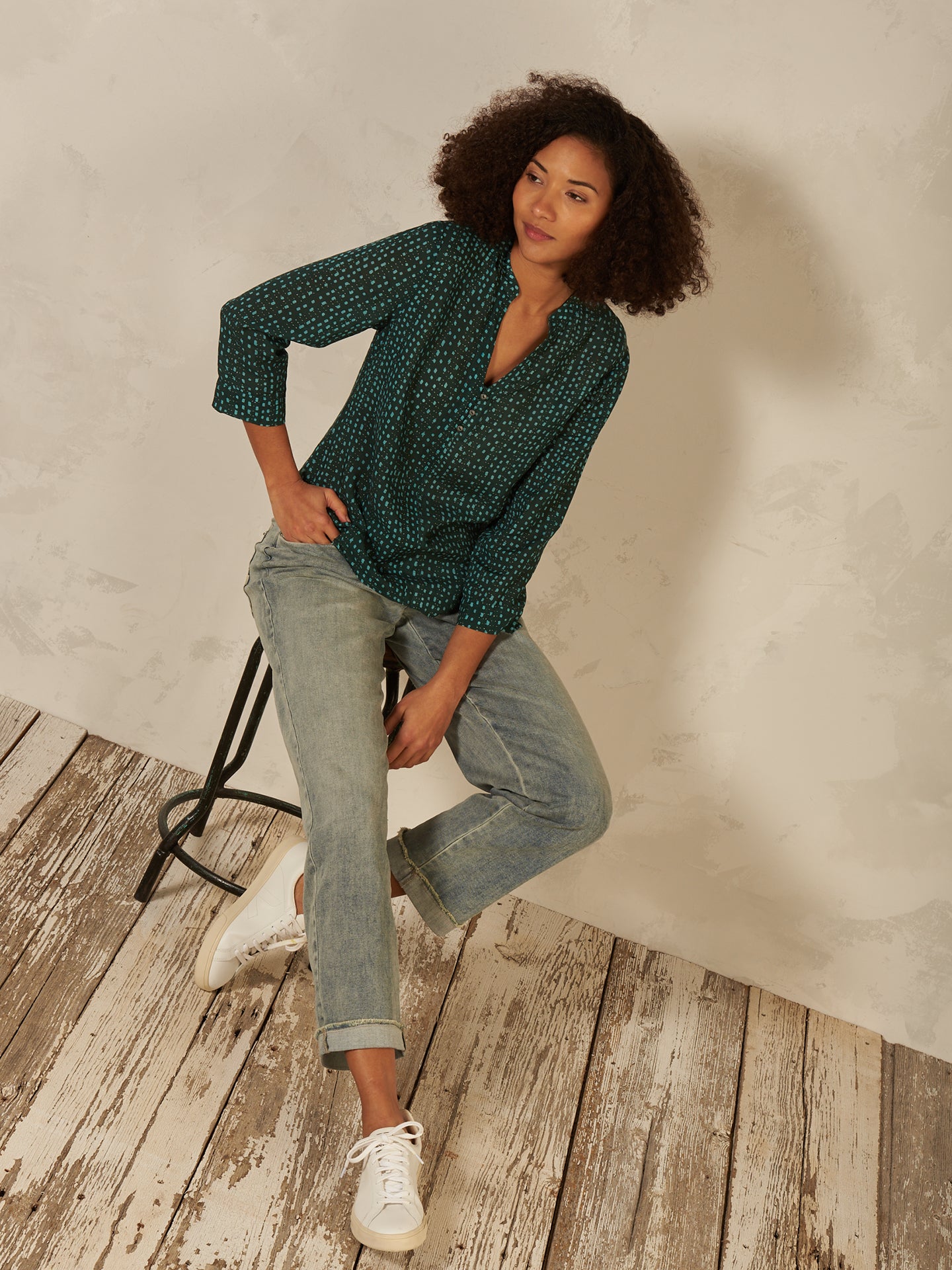 Blusa a maniche lunghe