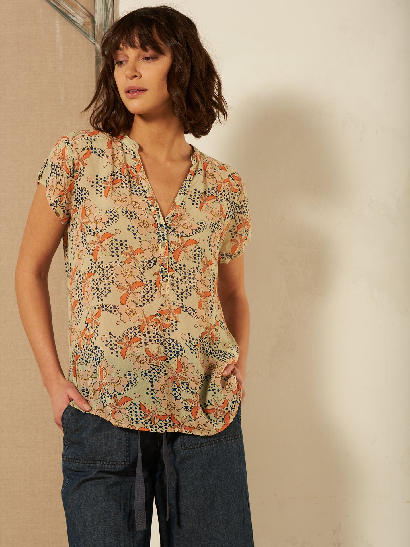 Bluse mit Druck