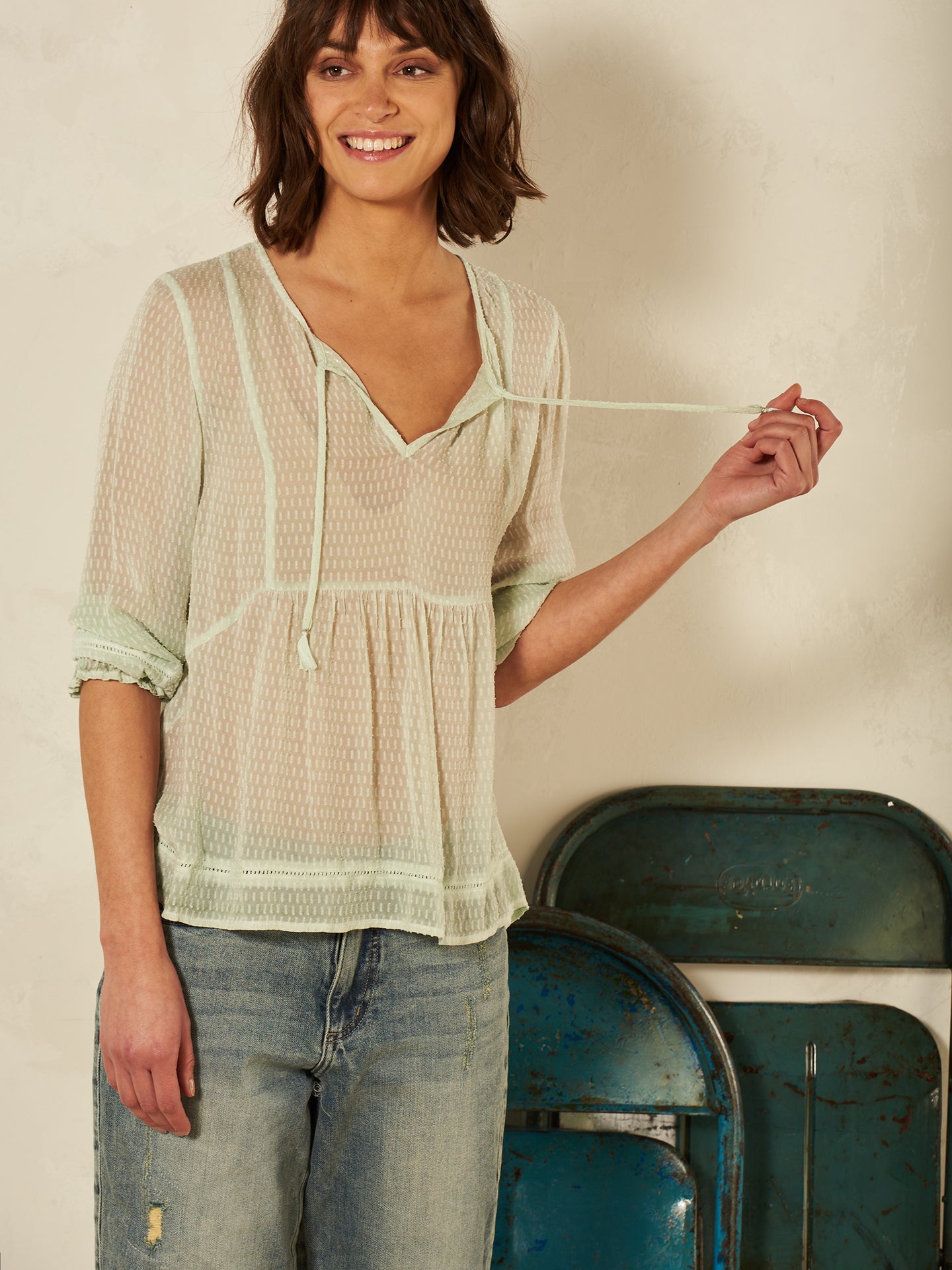 Bluse mit Häkeldetail