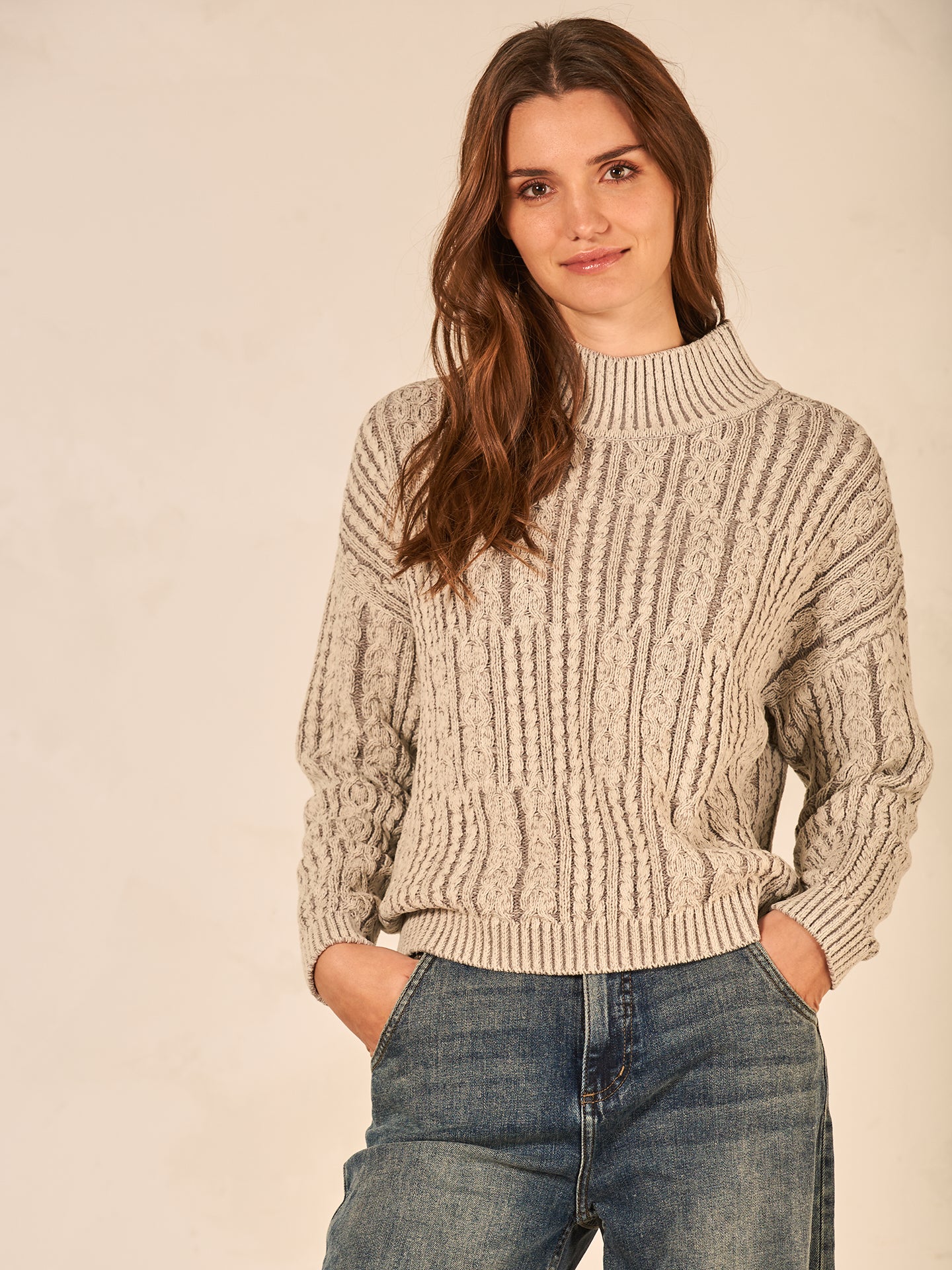 Knitted sweater with pattern