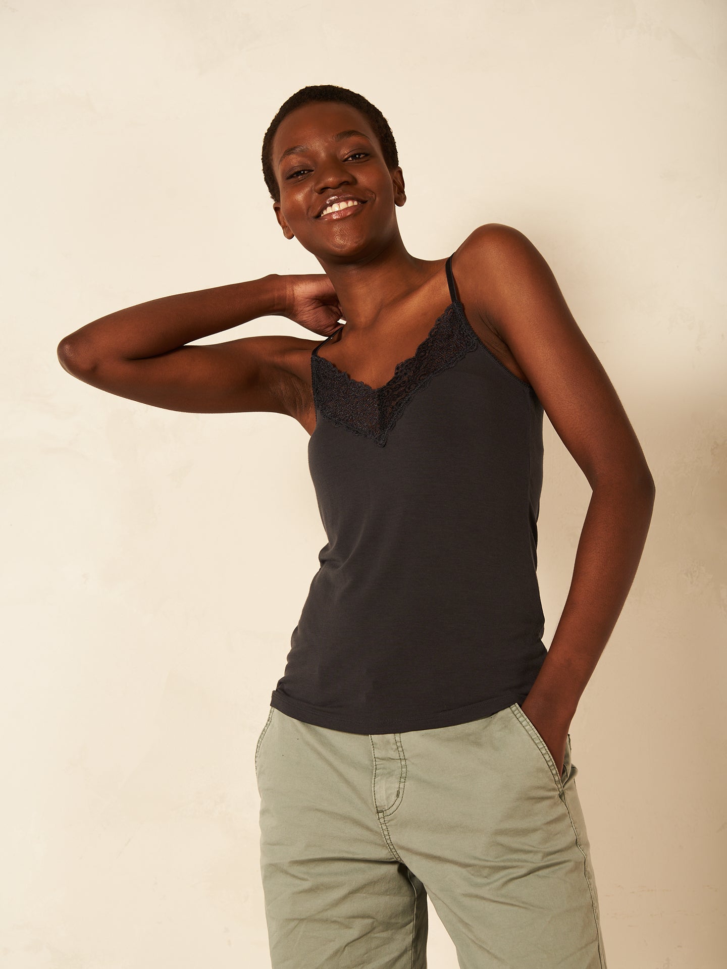 Top with lace insert