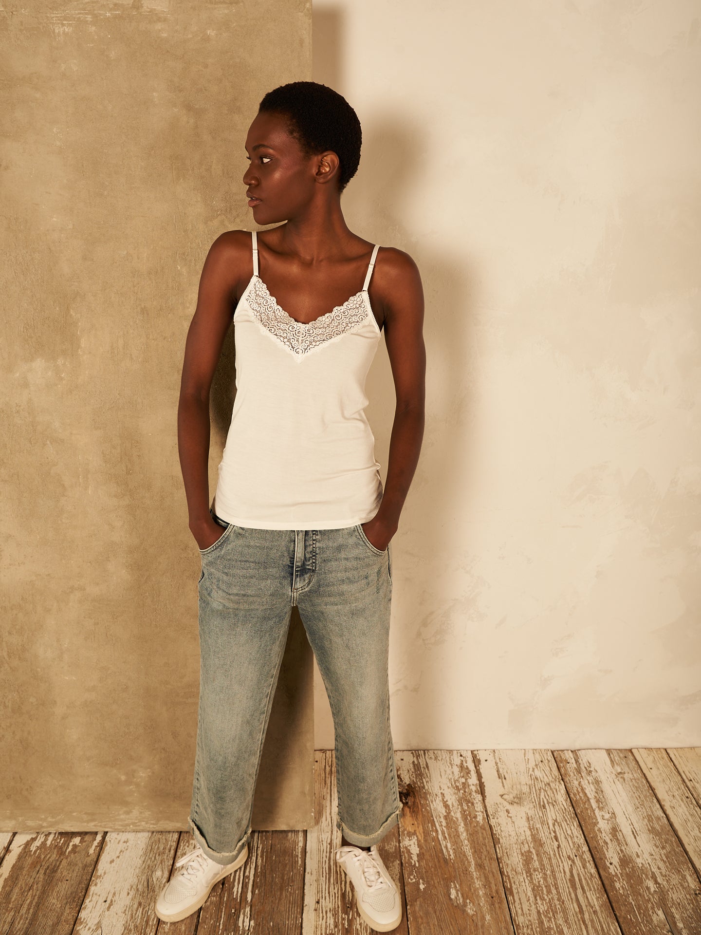 Top with lace insert