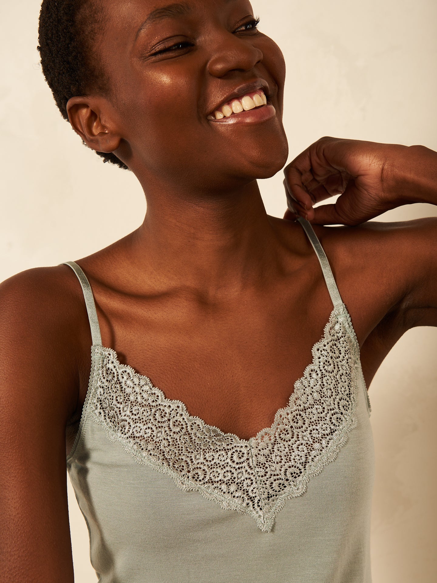 Top with lace insert