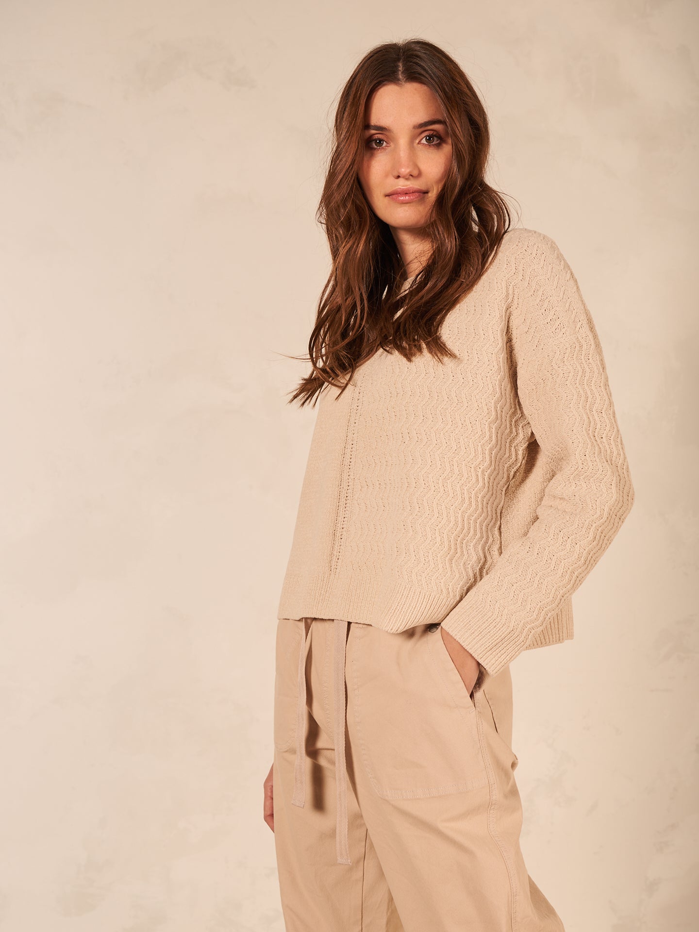 Knitted sweater with pattern