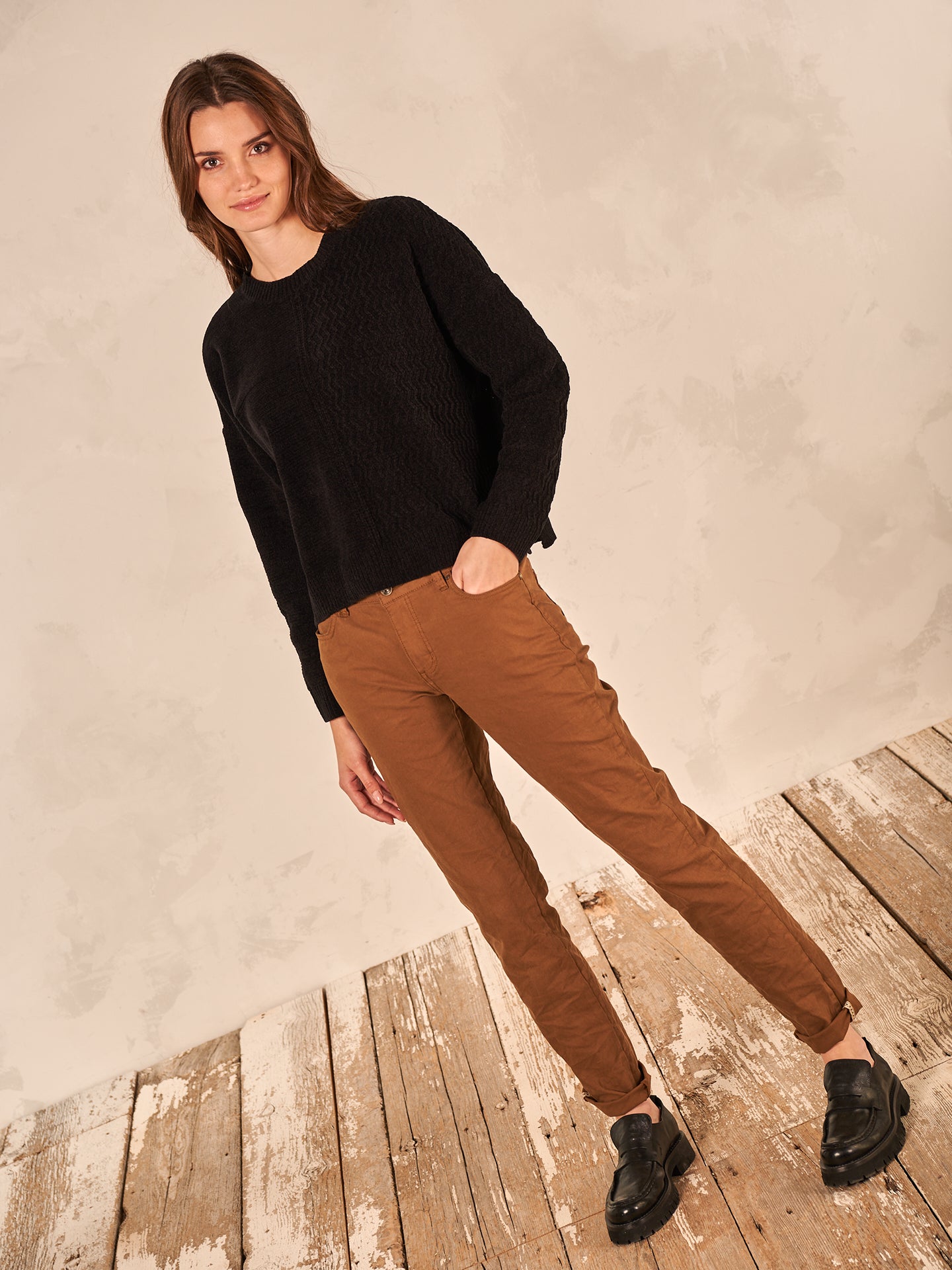 Knitted sweater with pattern