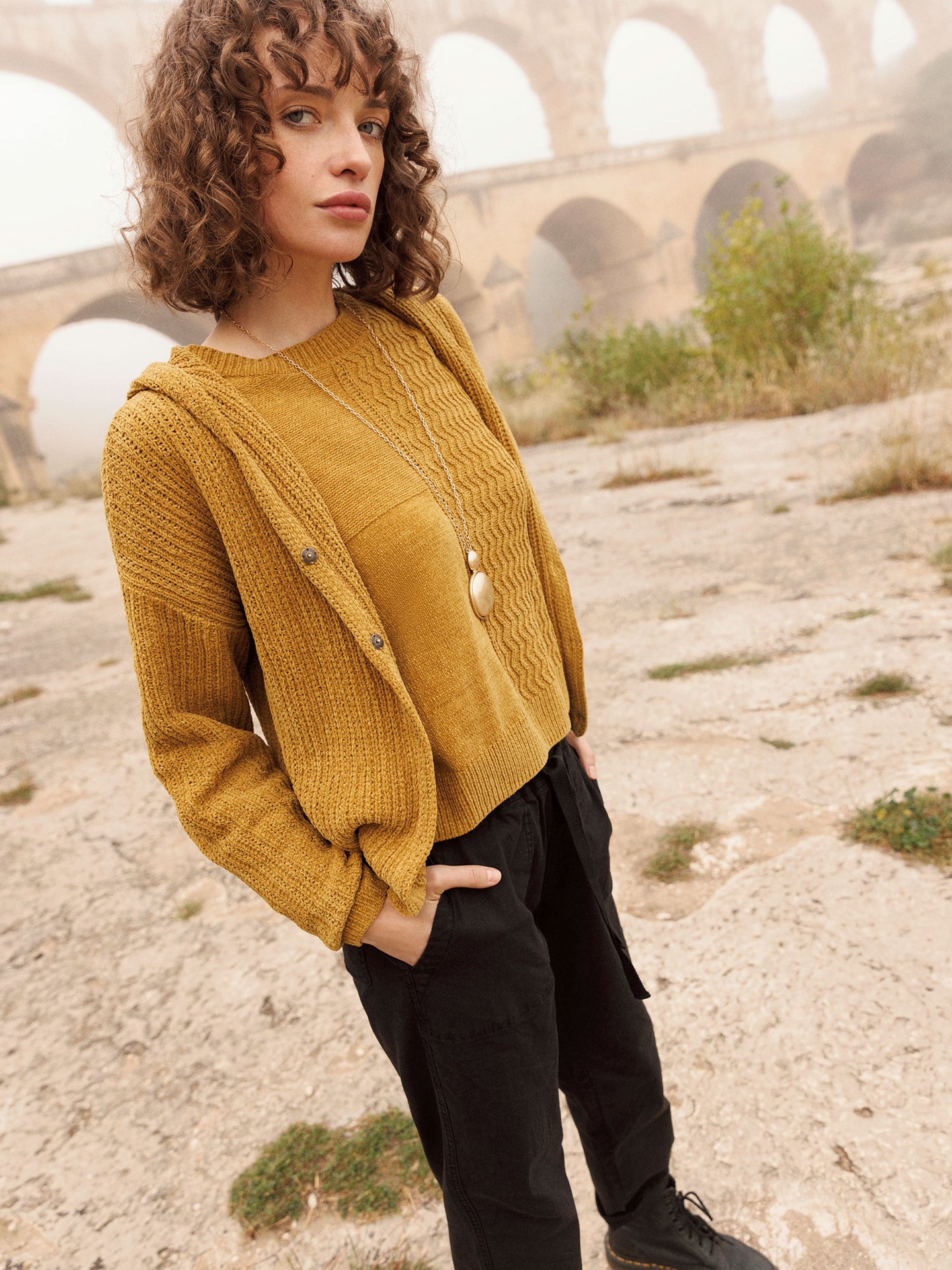Knitted sweater with pattern