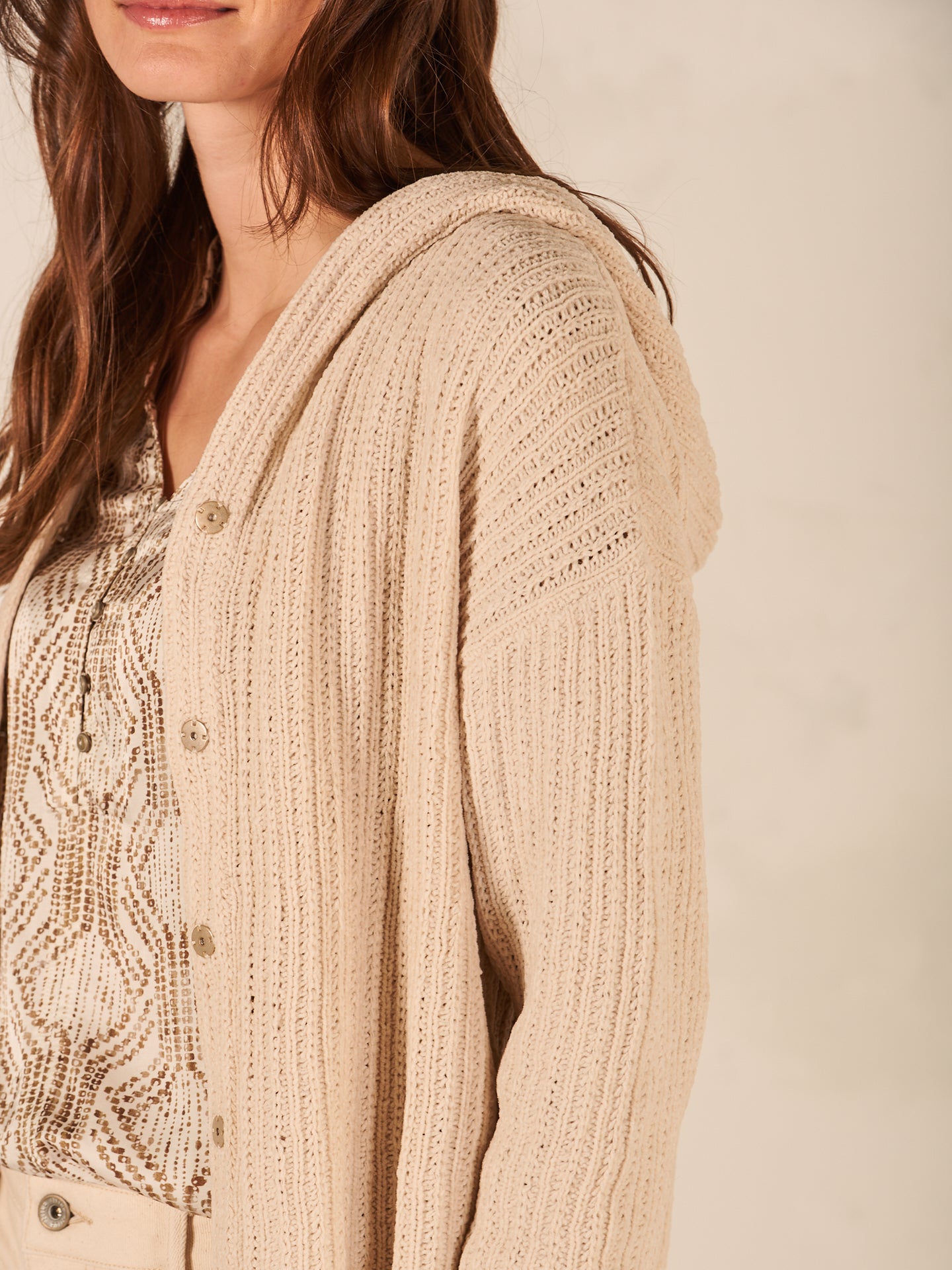 Strickjacke mit Kapuze