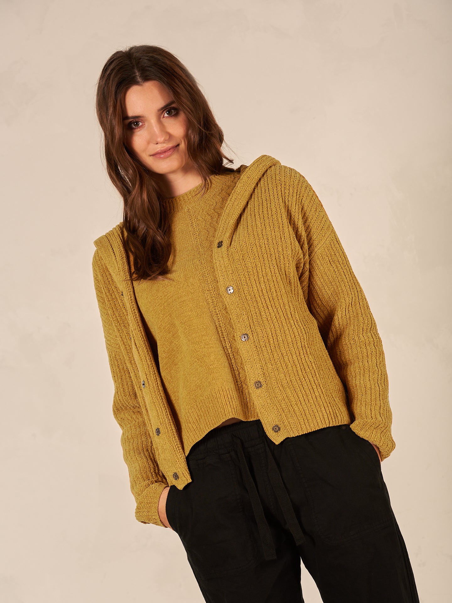 Strickjacke mit Kapuze