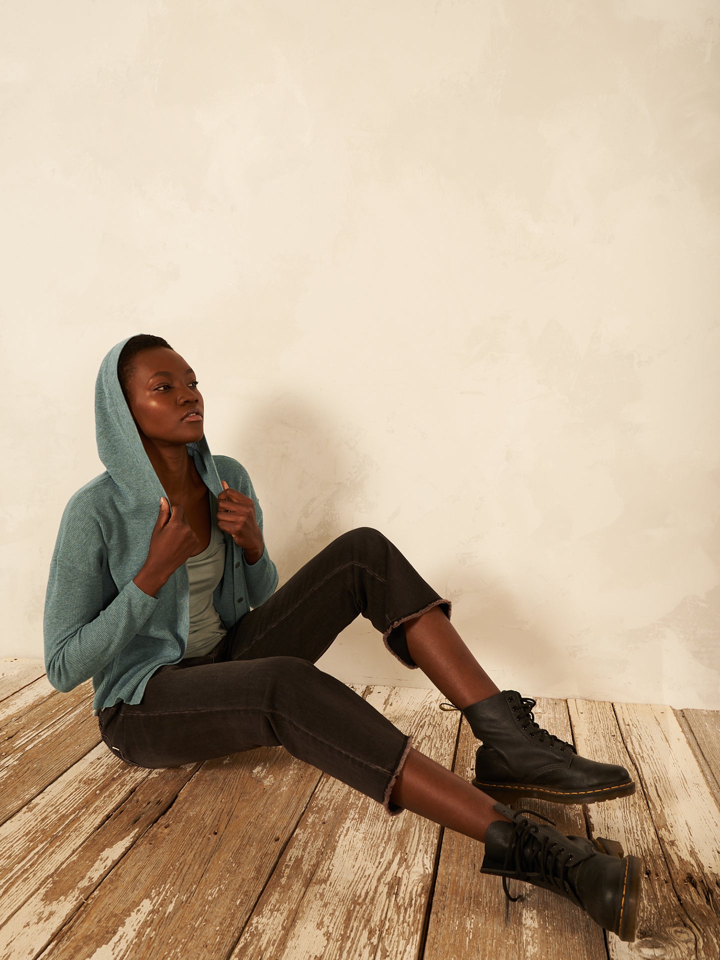 Strickjacke mit Kapuze