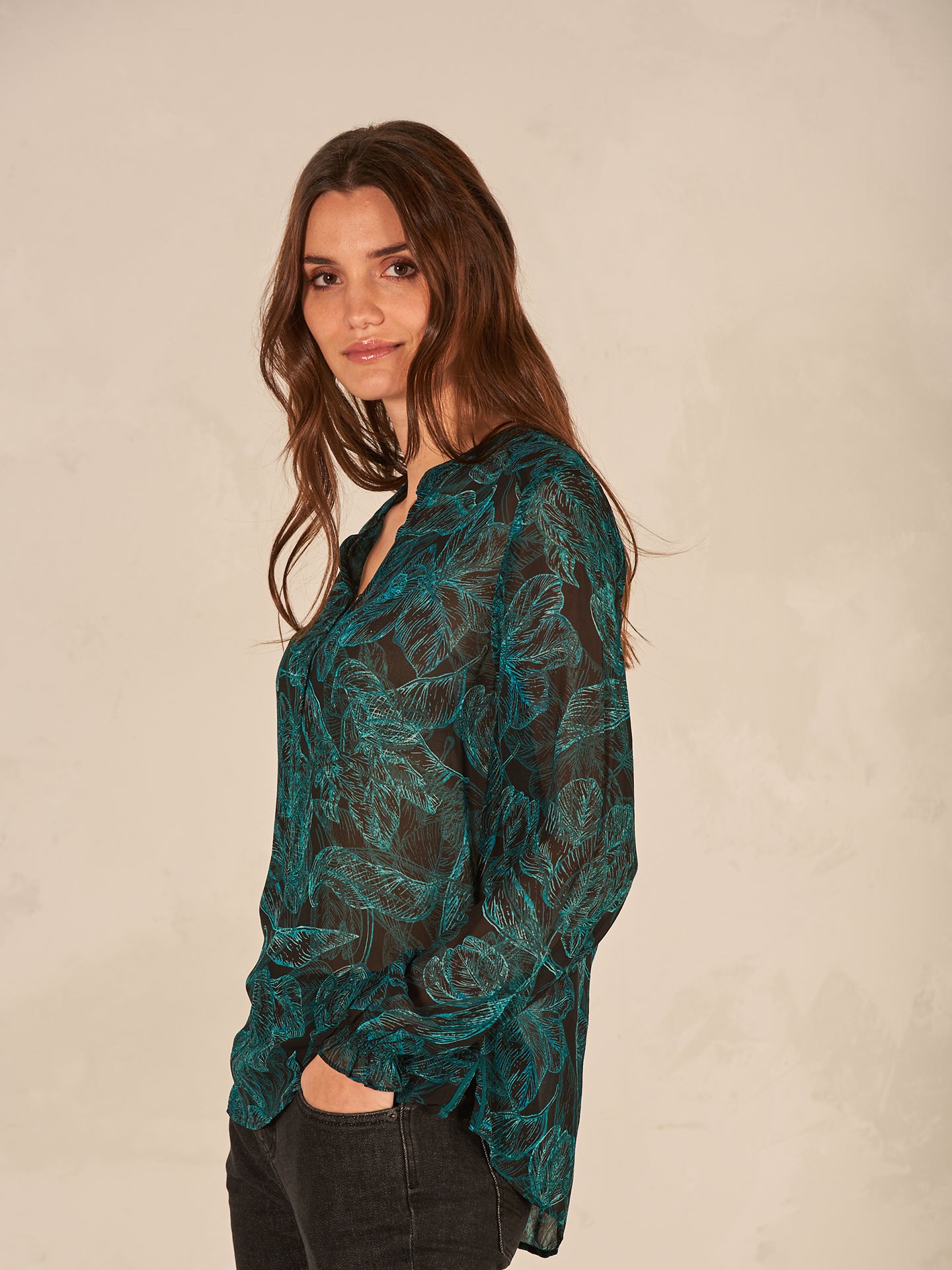 blouse avec patte de boutonnage