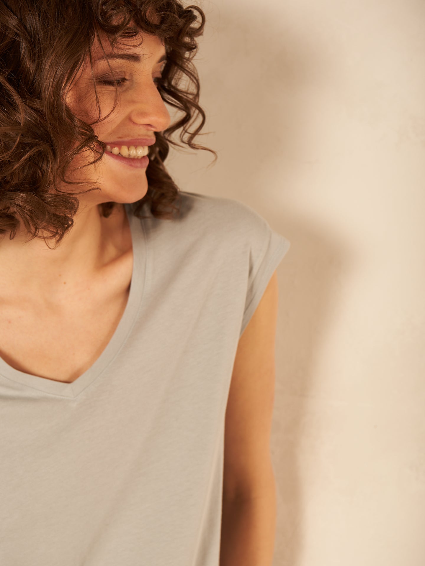 Shirt with V-neck