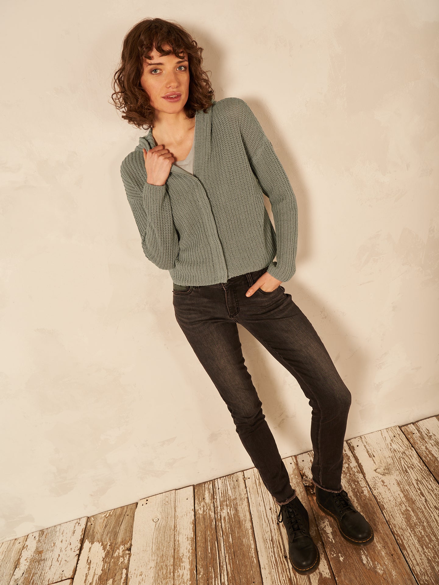 Shirt with V-neck