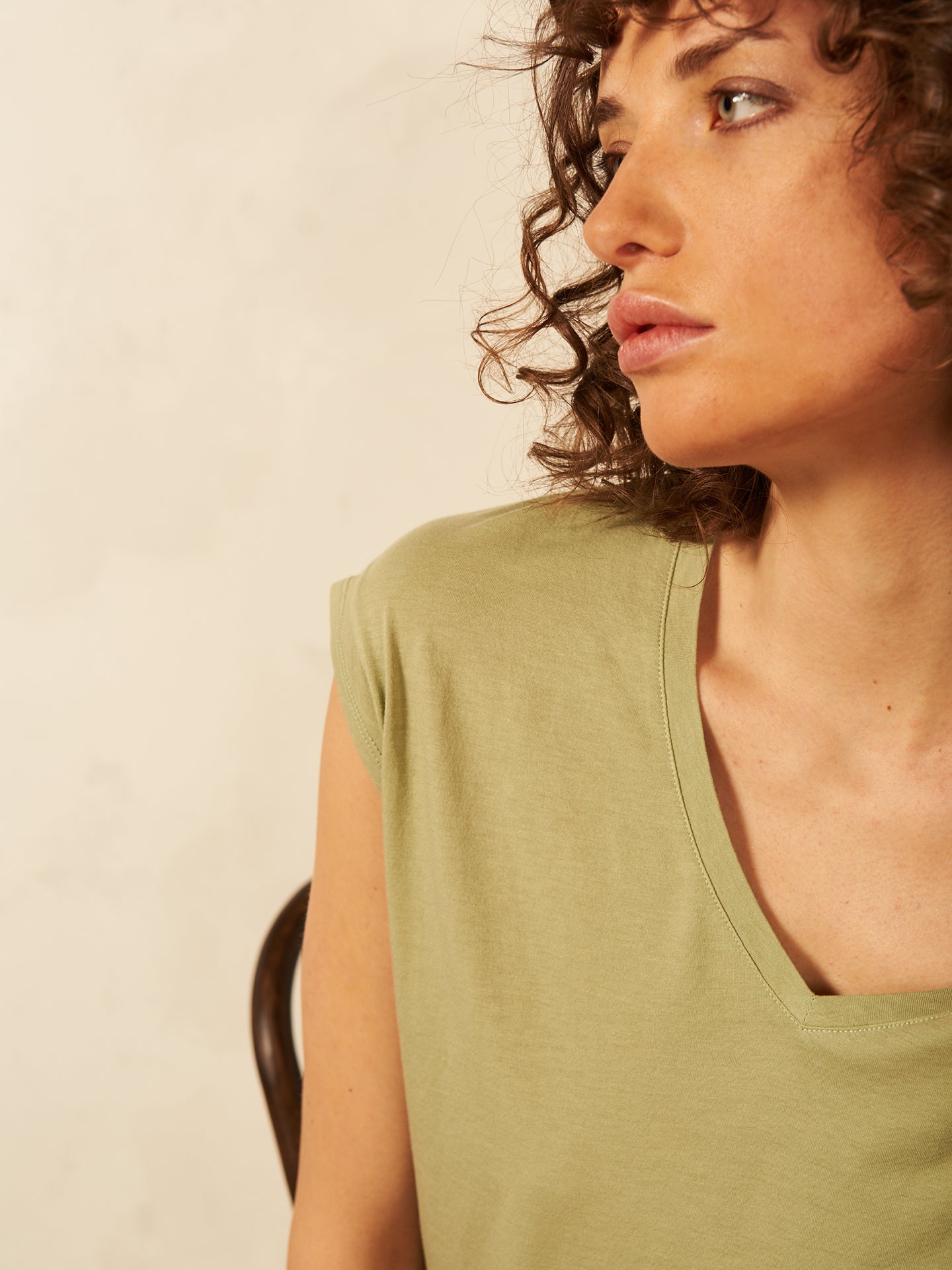 Shirt with V-neck