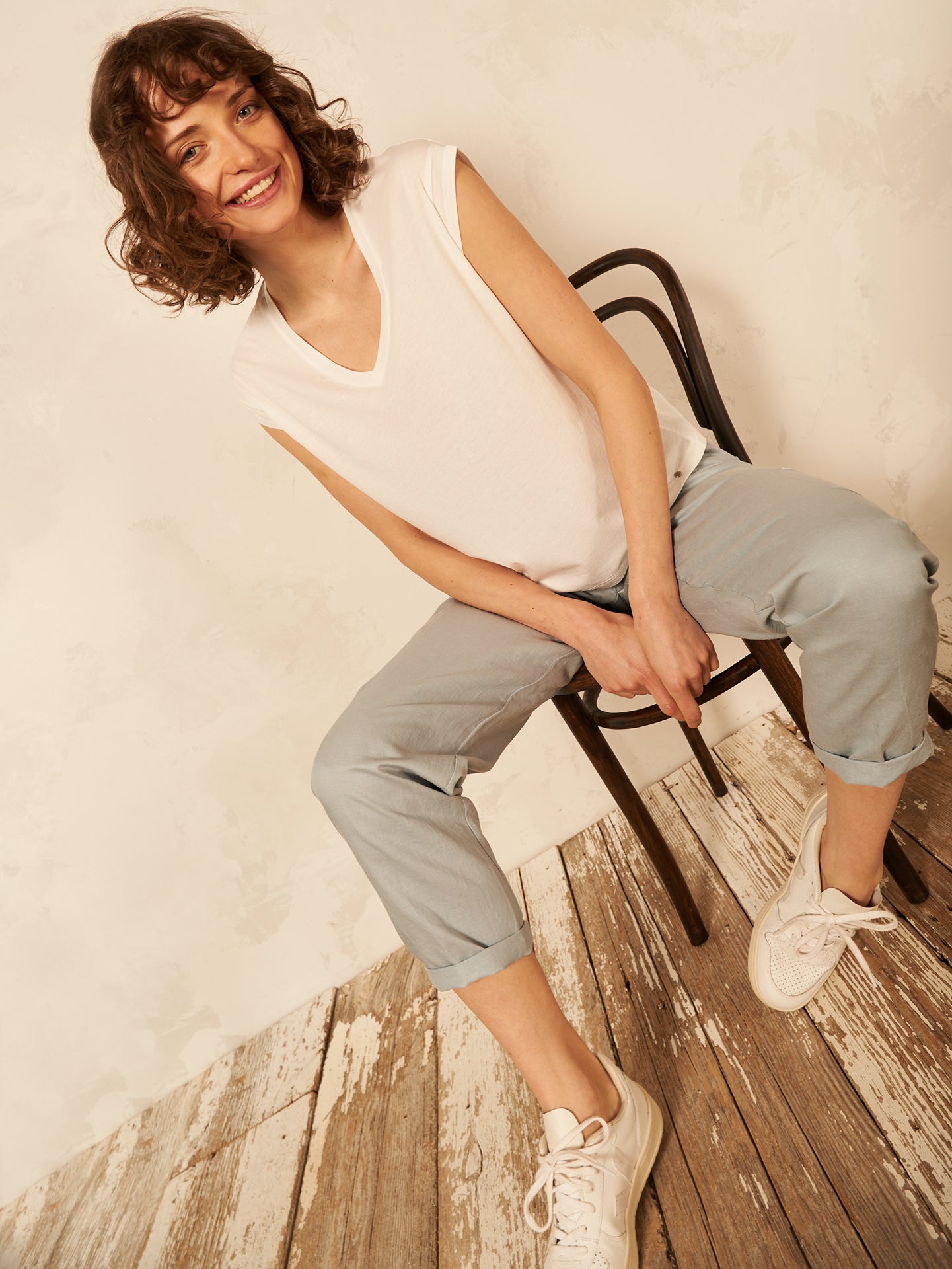 Shirt with V-neck