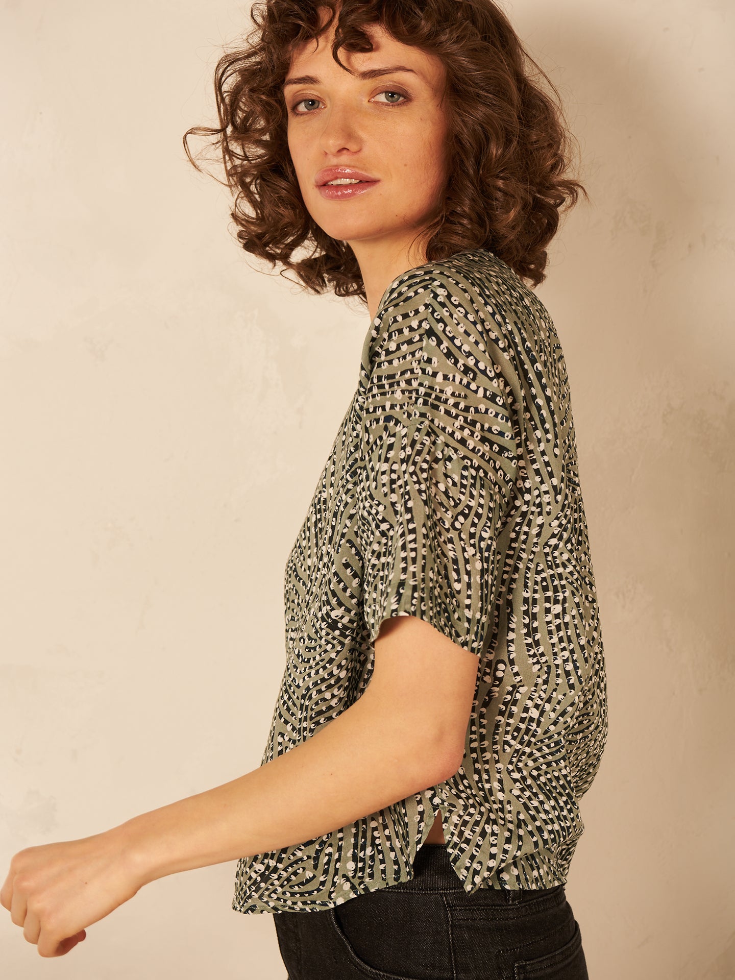 Bluse mit Rundhals