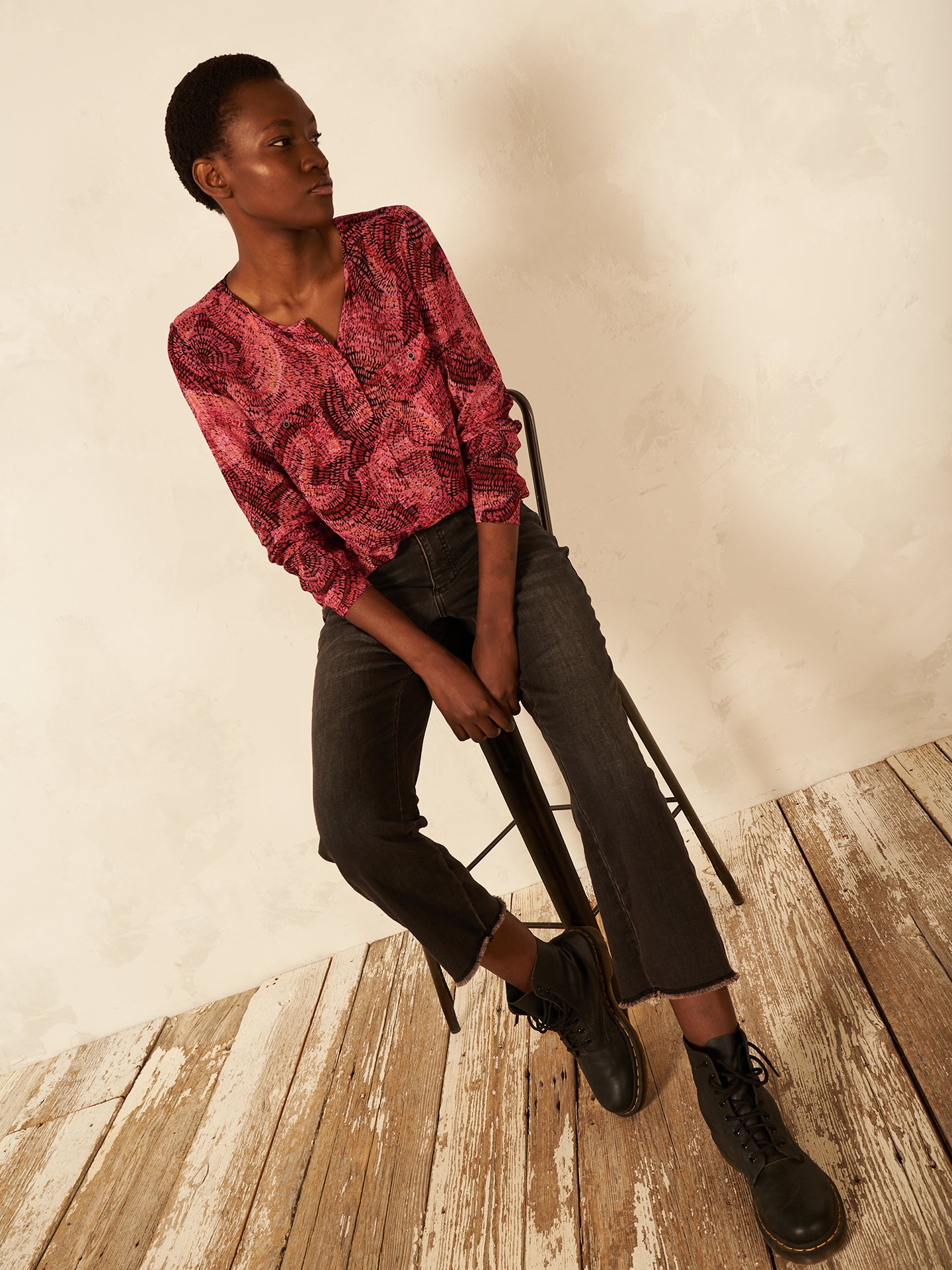 blouse avec patte de boutonnage
