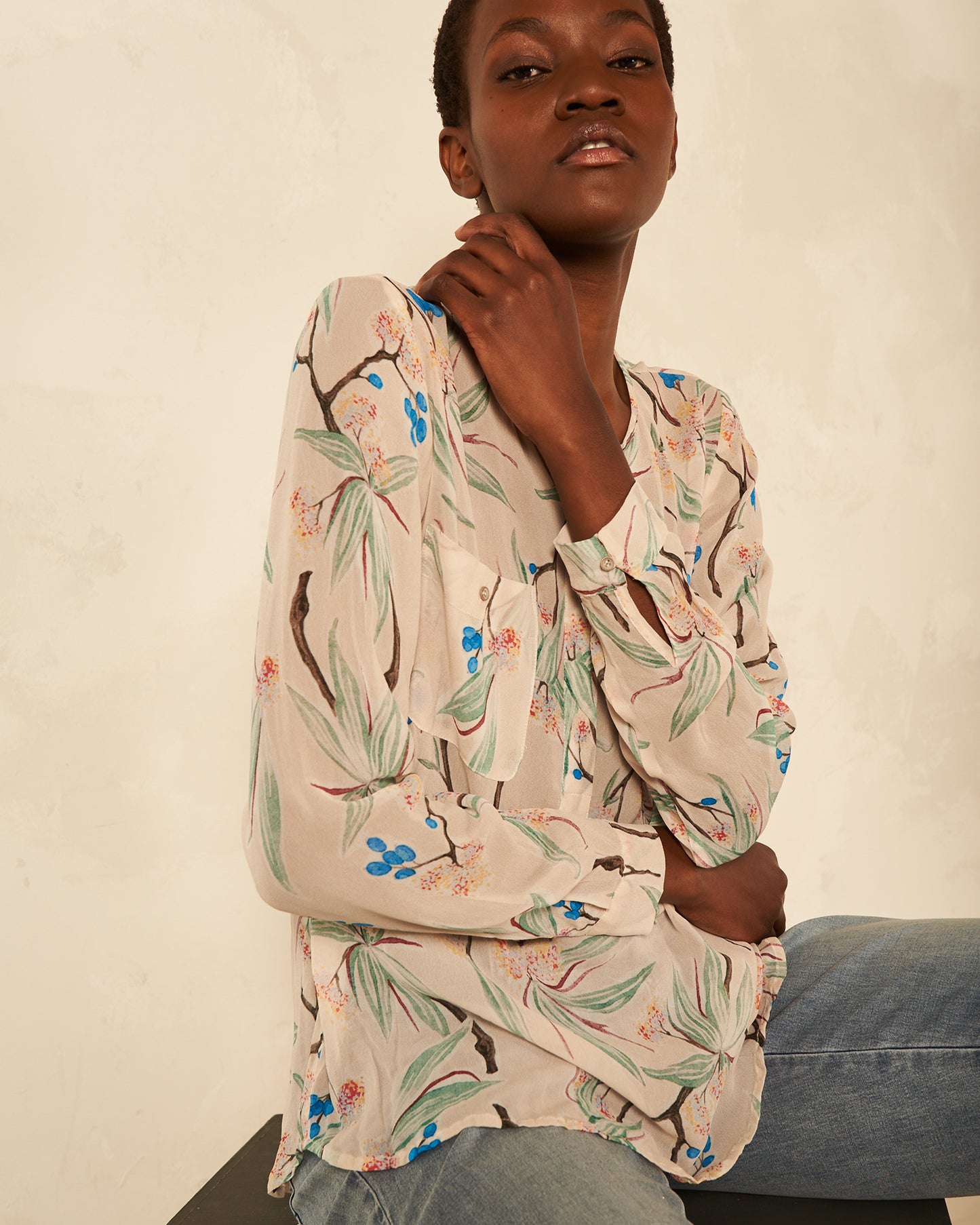 blouse avec patte de boutonnage