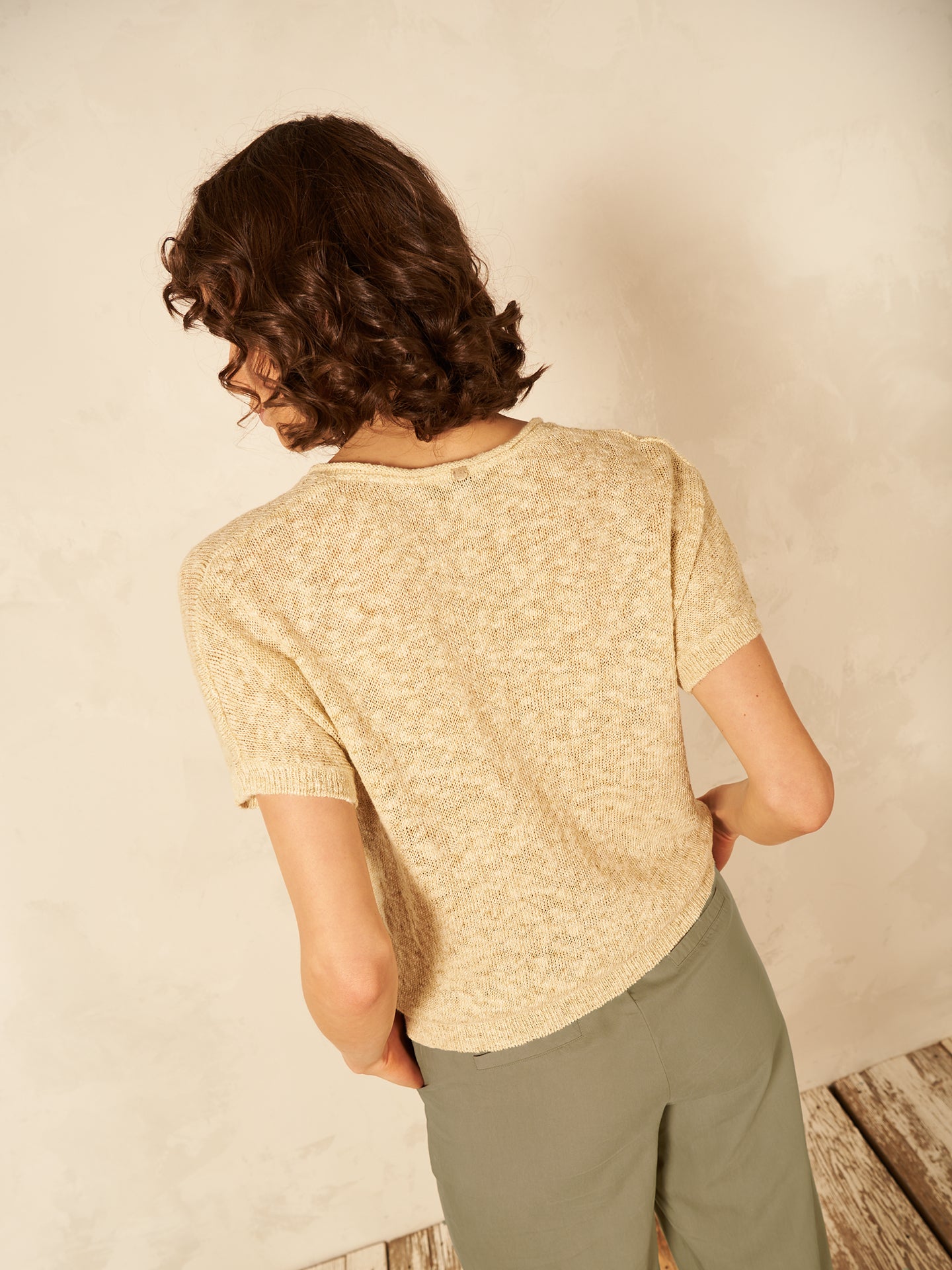 Strickpullover mit Leinen