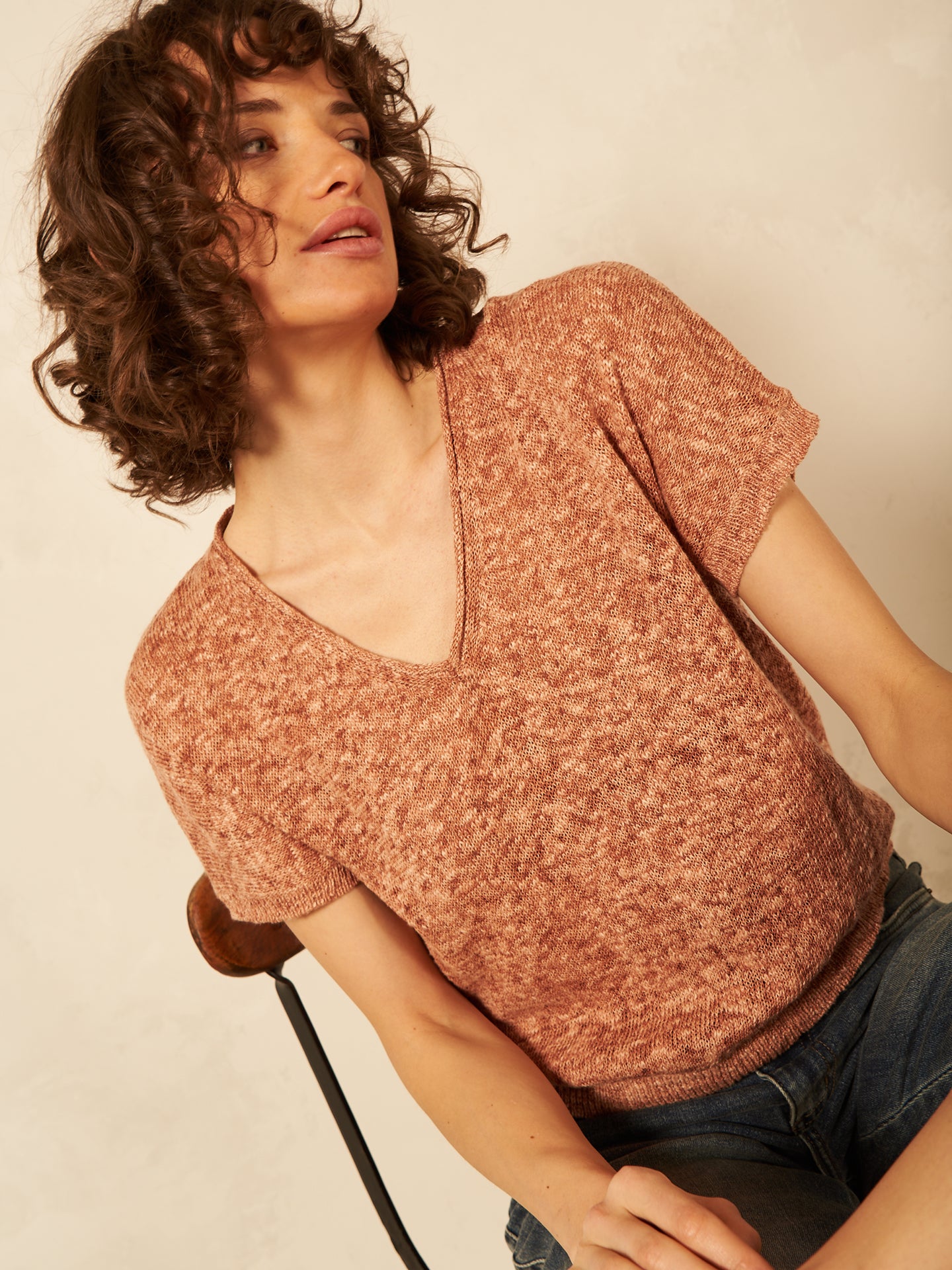 Strickpullover mit Leinen