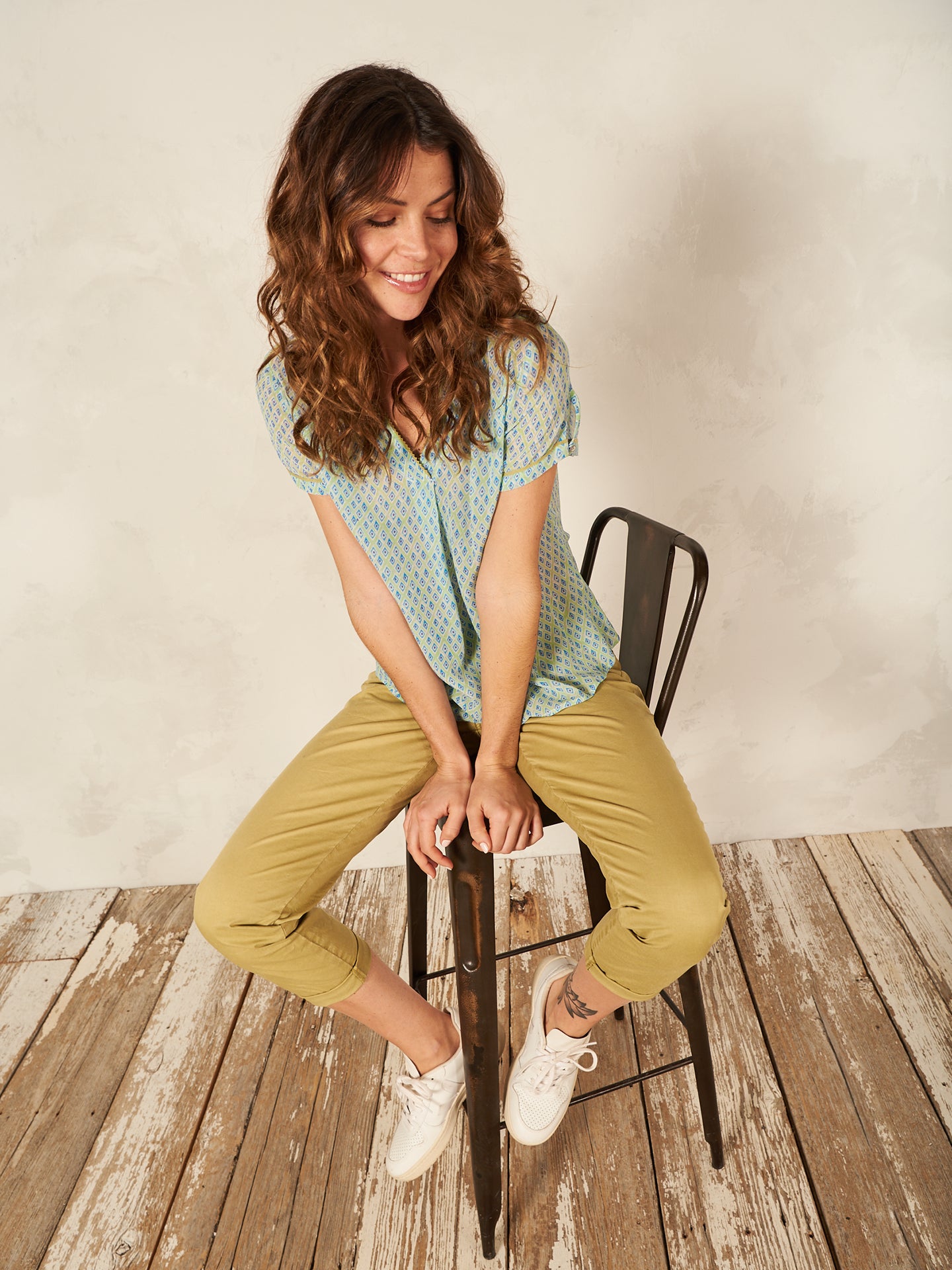 V-neck blouse