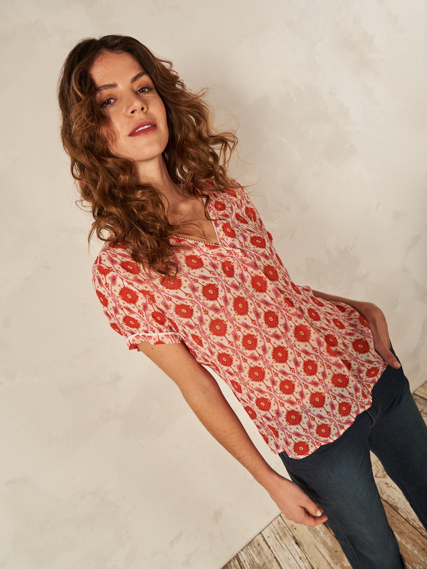 V-neck blouse