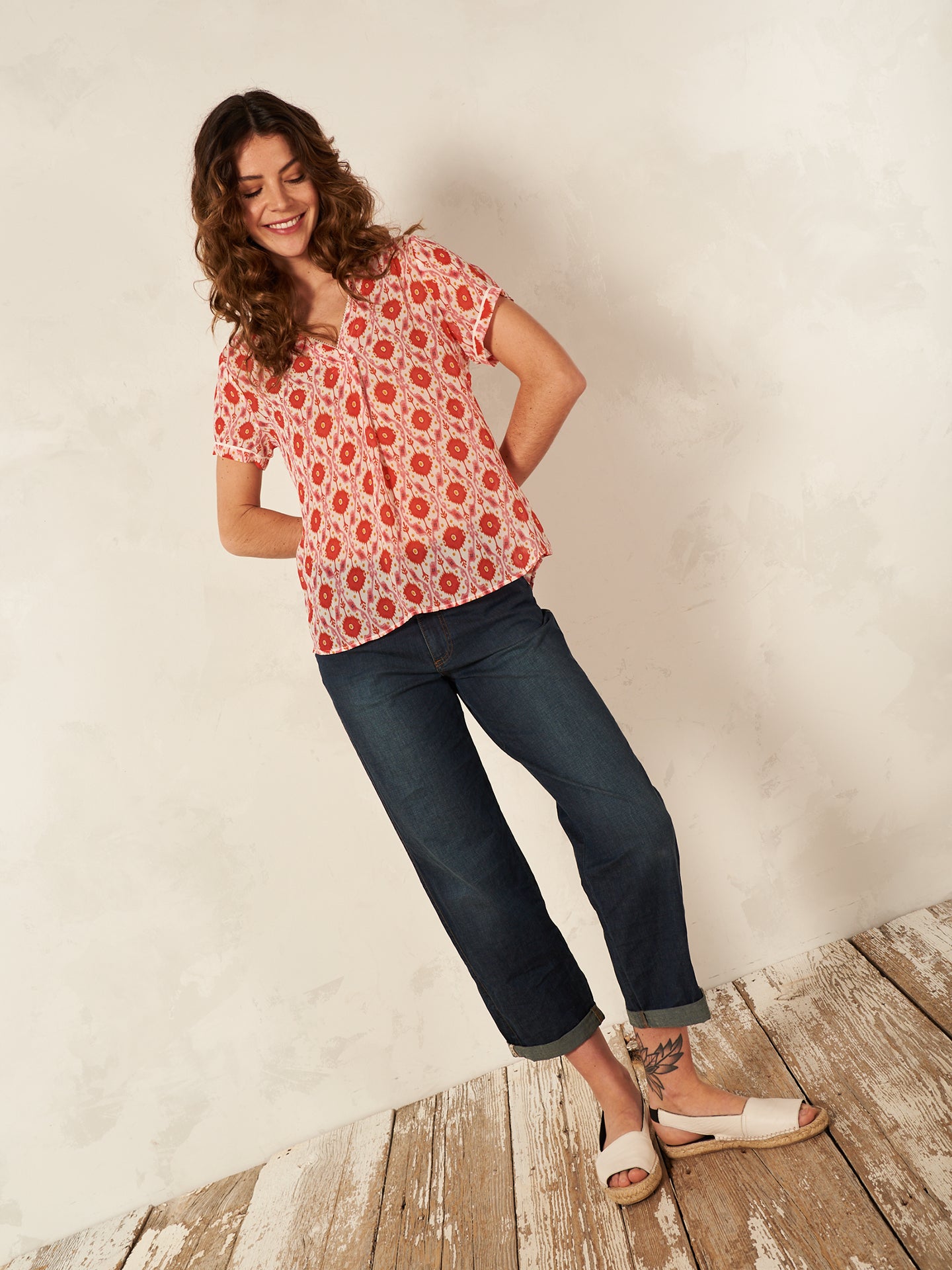 V-neck blouse