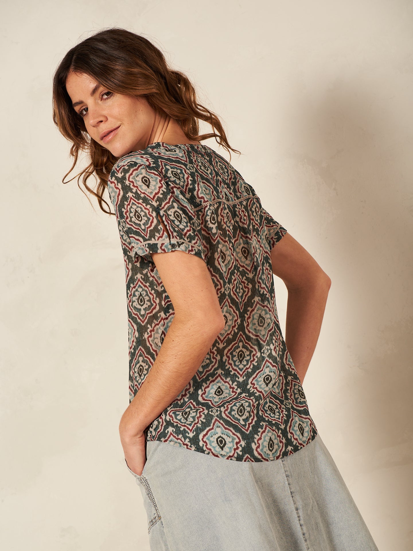 V-neck blouse