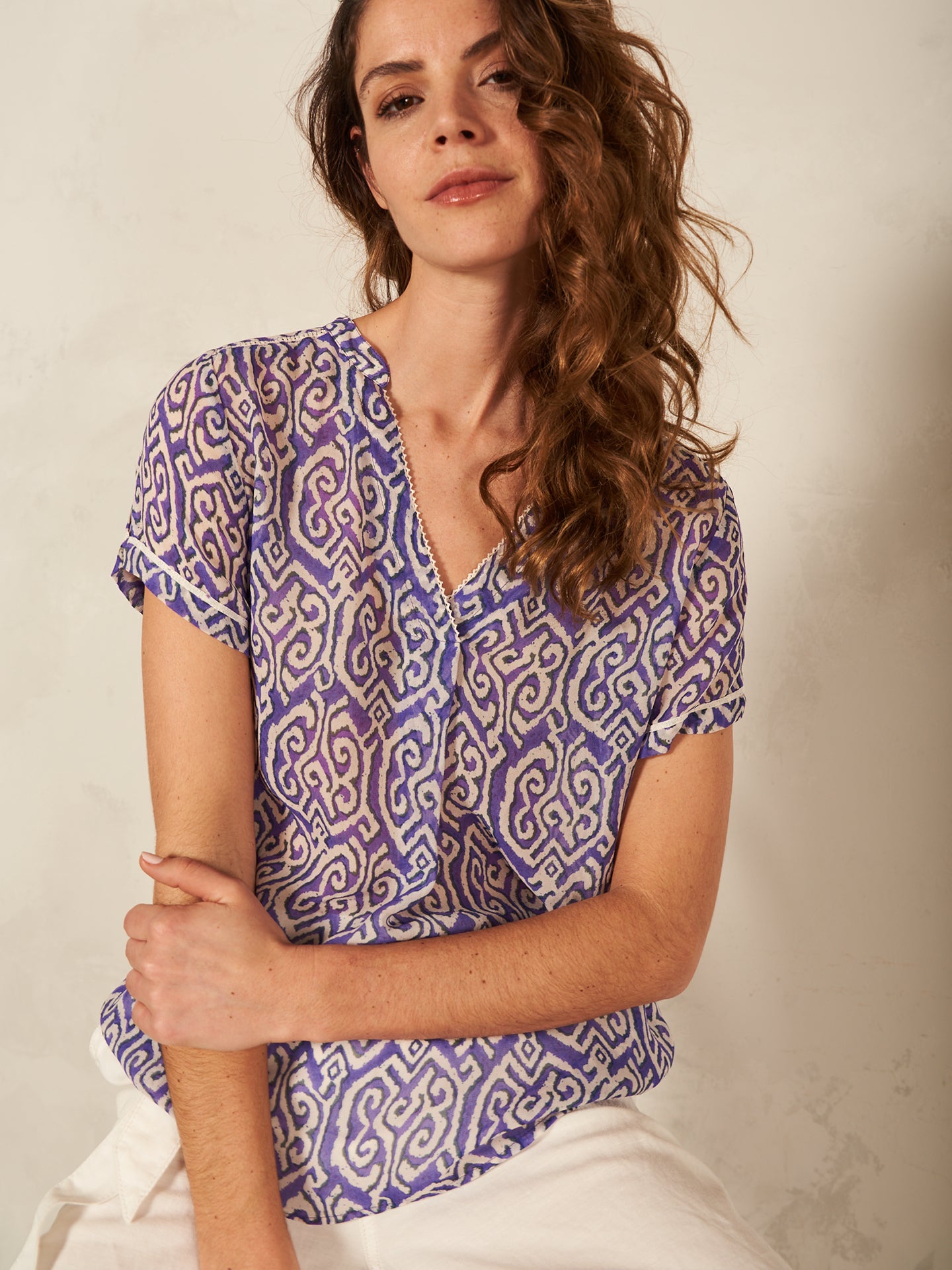 V-neck blouse