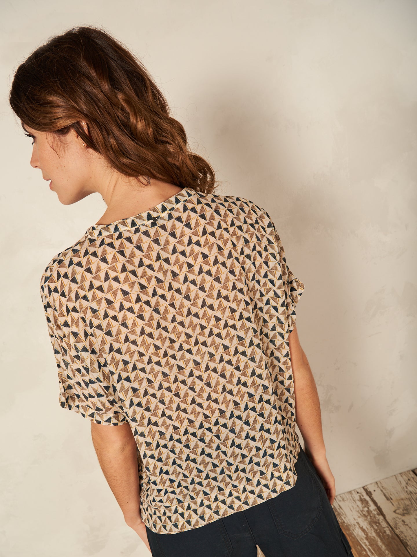 Bluse mit Stehkragen