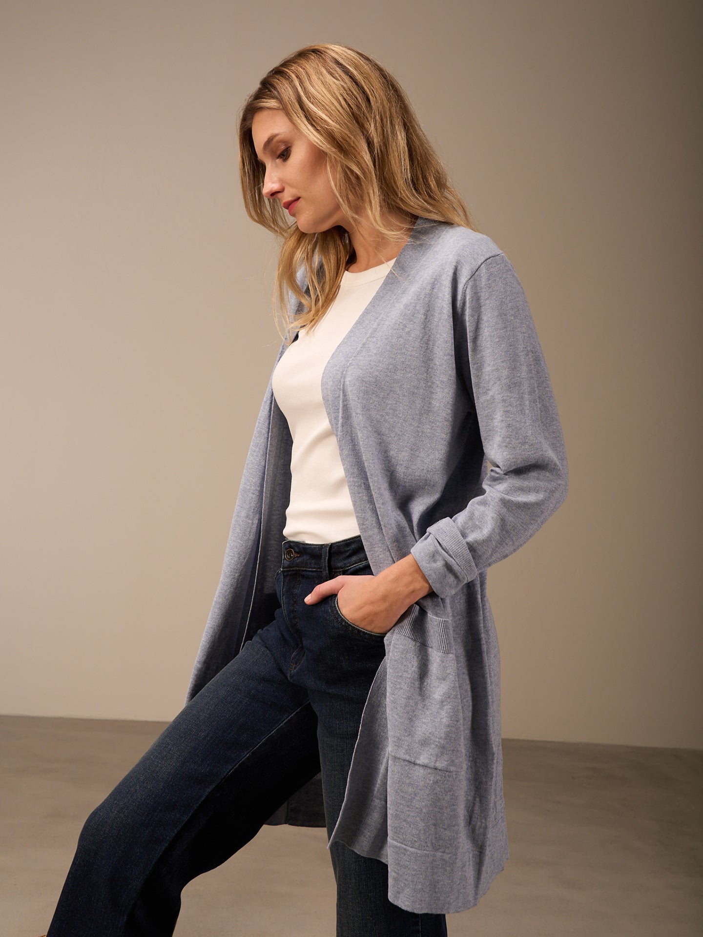 Giacca in maglia con scollo a V