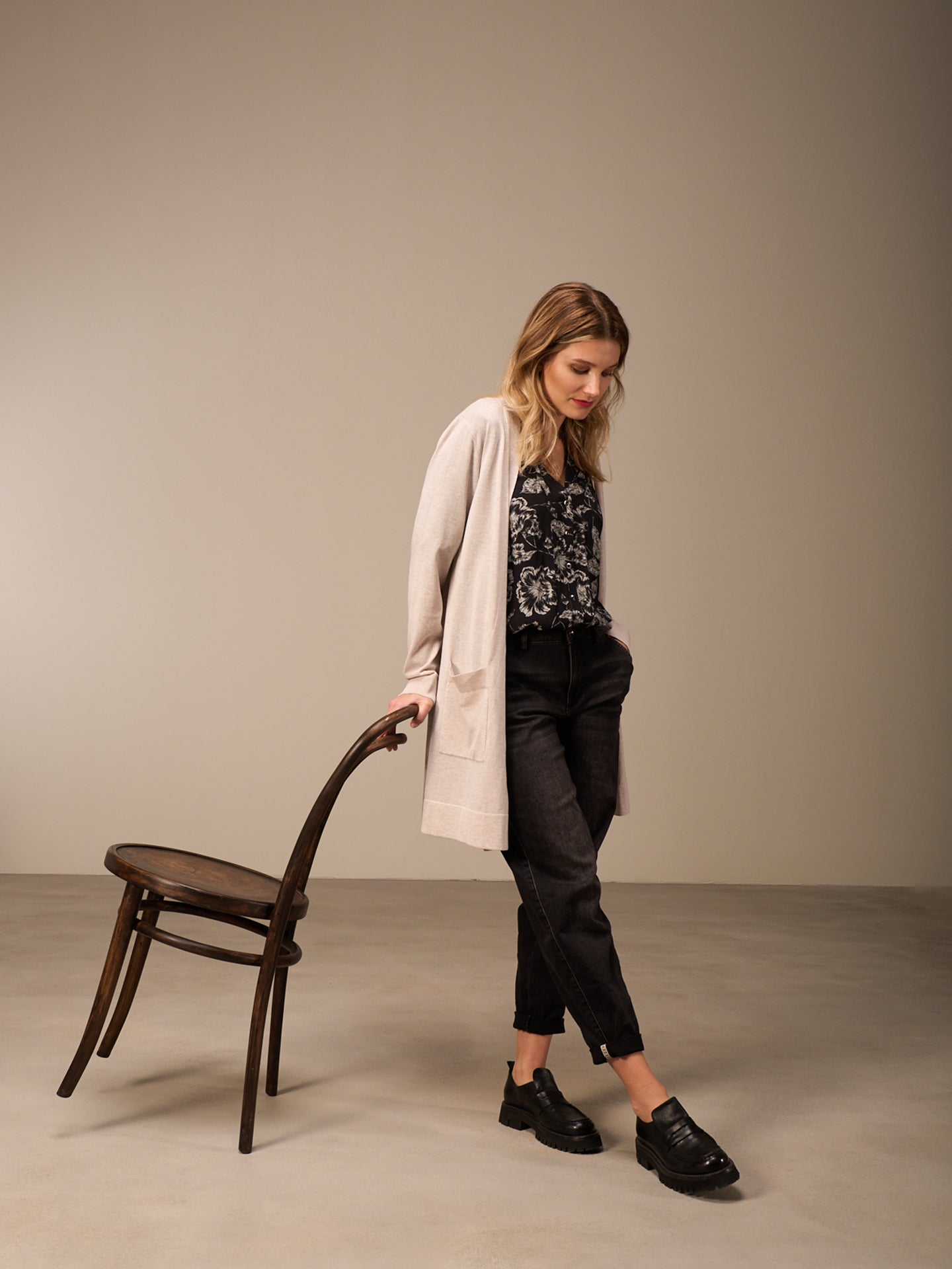 Giacca in maglia con scollo a V