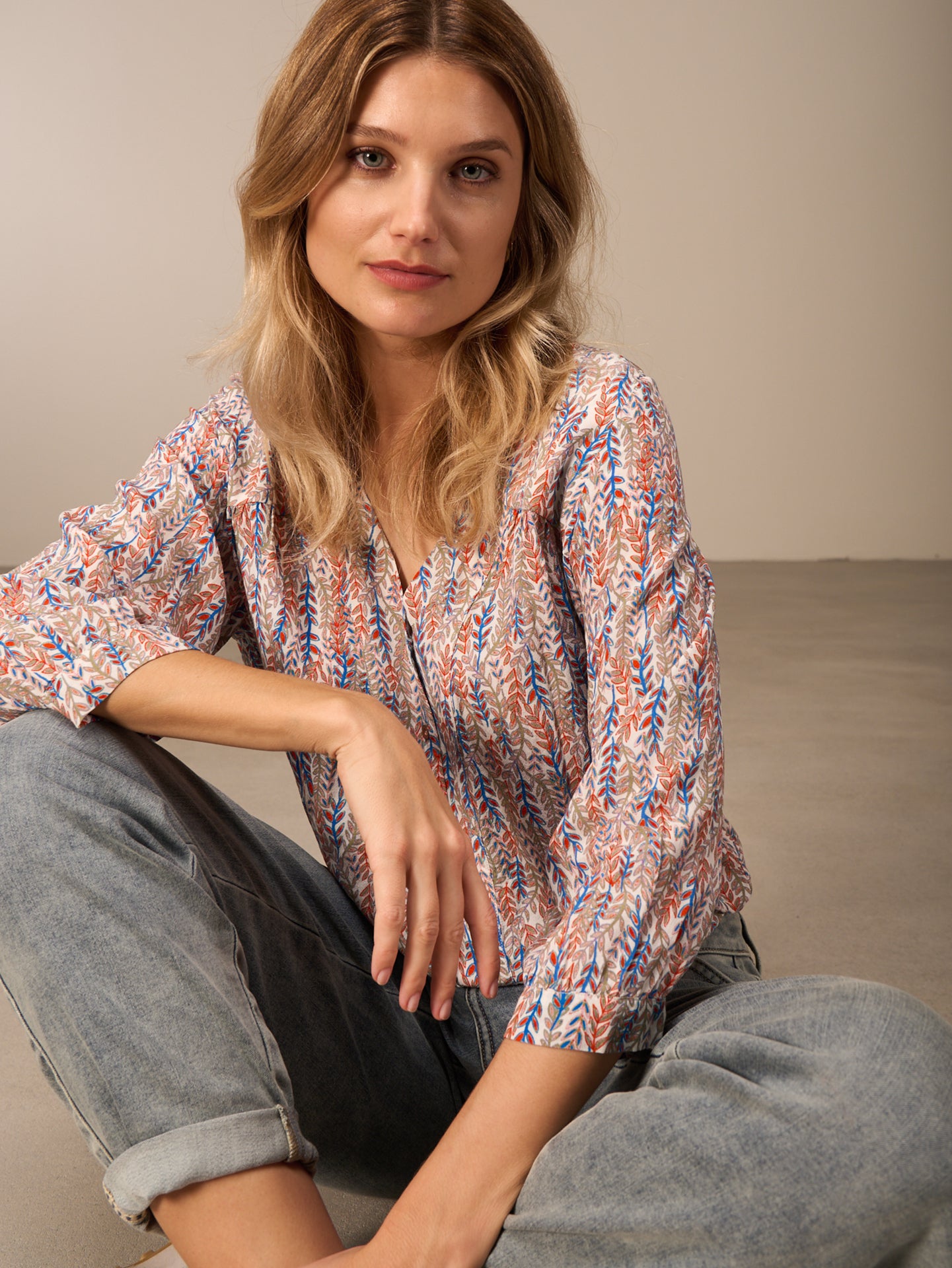 blouse à manches 3/4