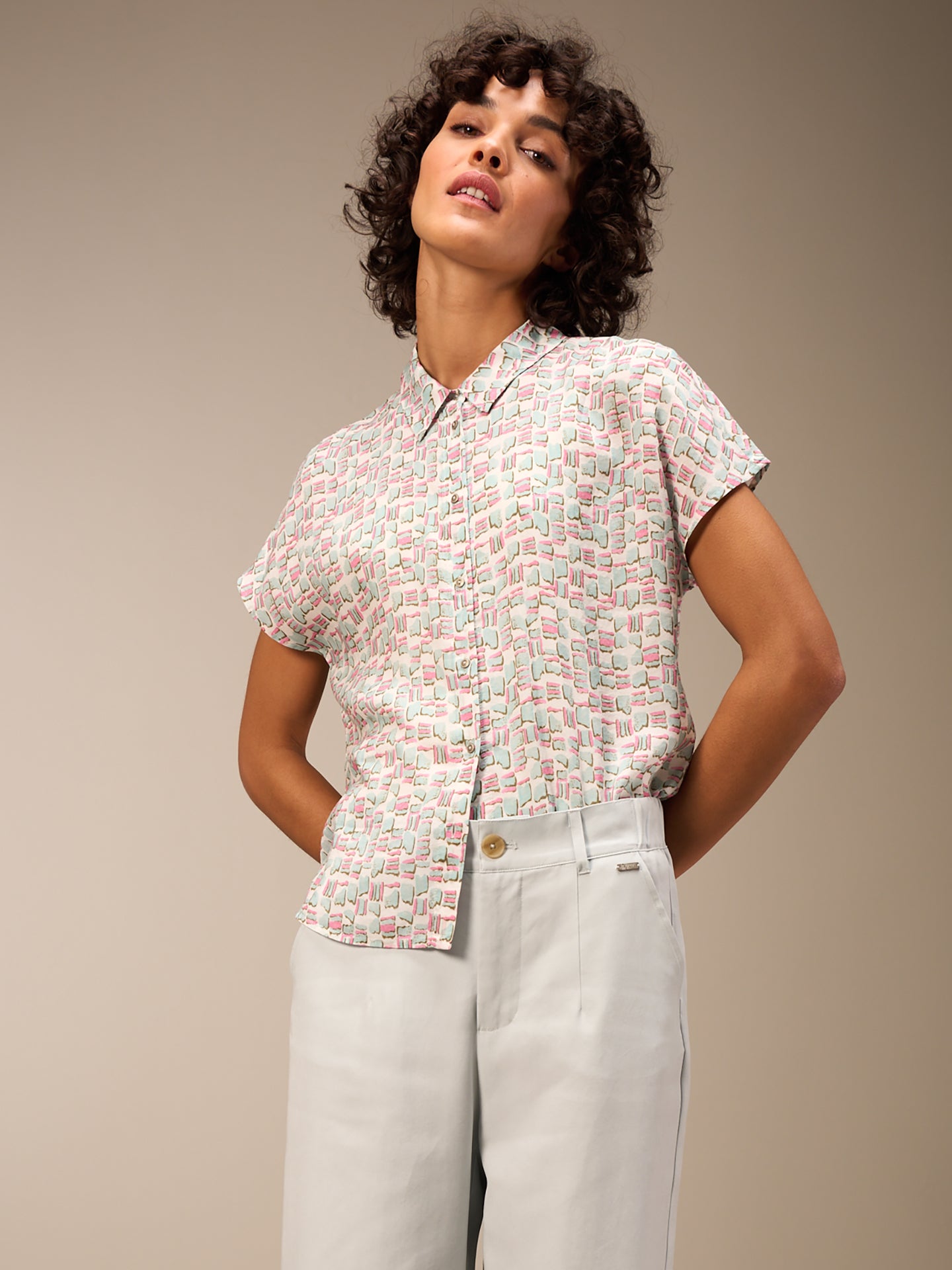 Blouse with button placket