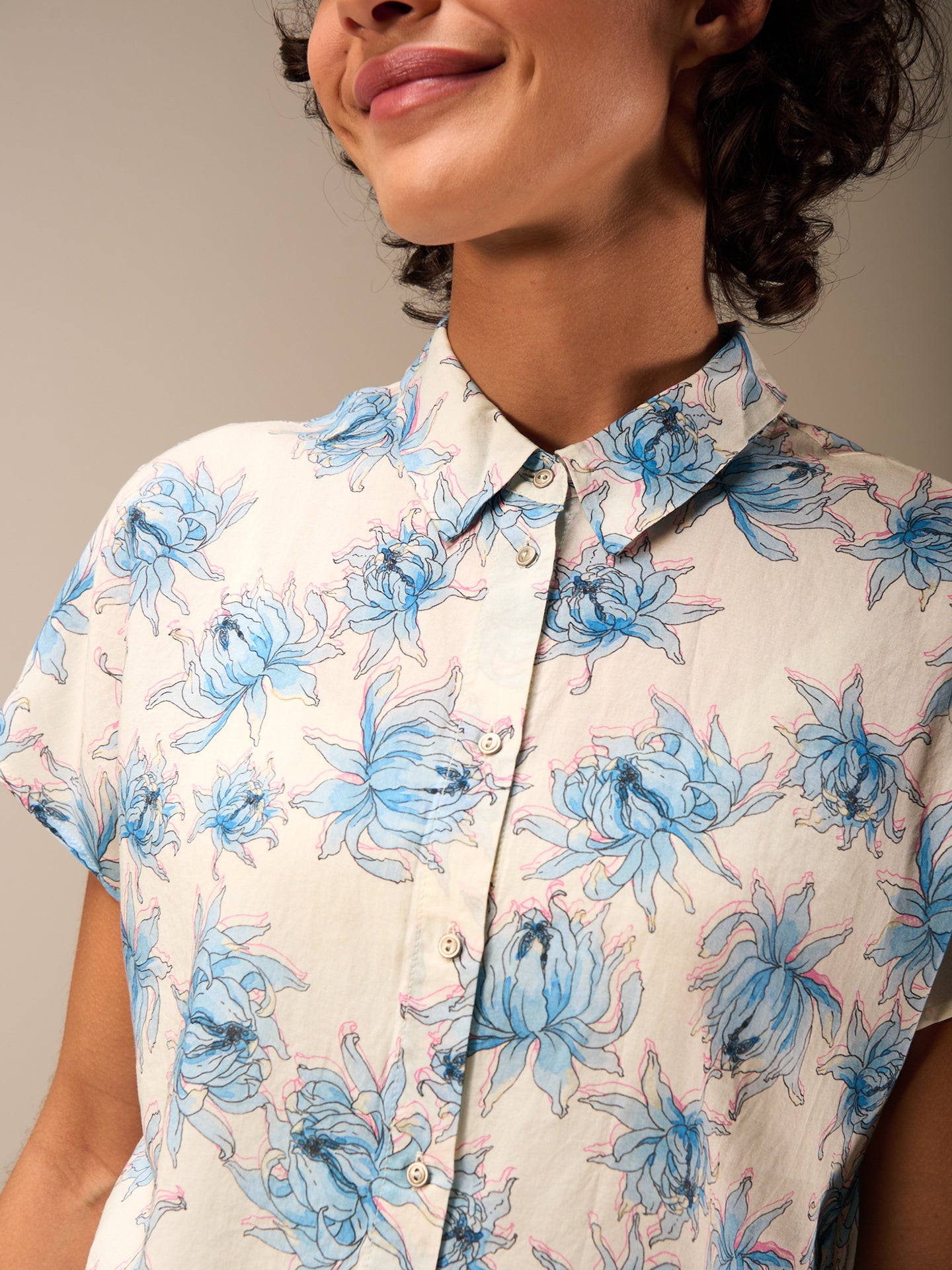 Blouse with button placket