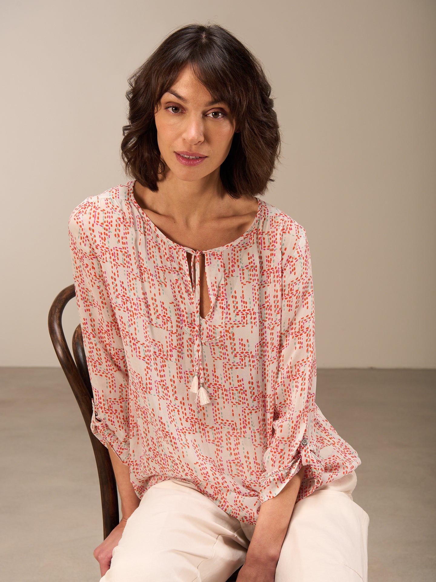 blouse à manches 3/4