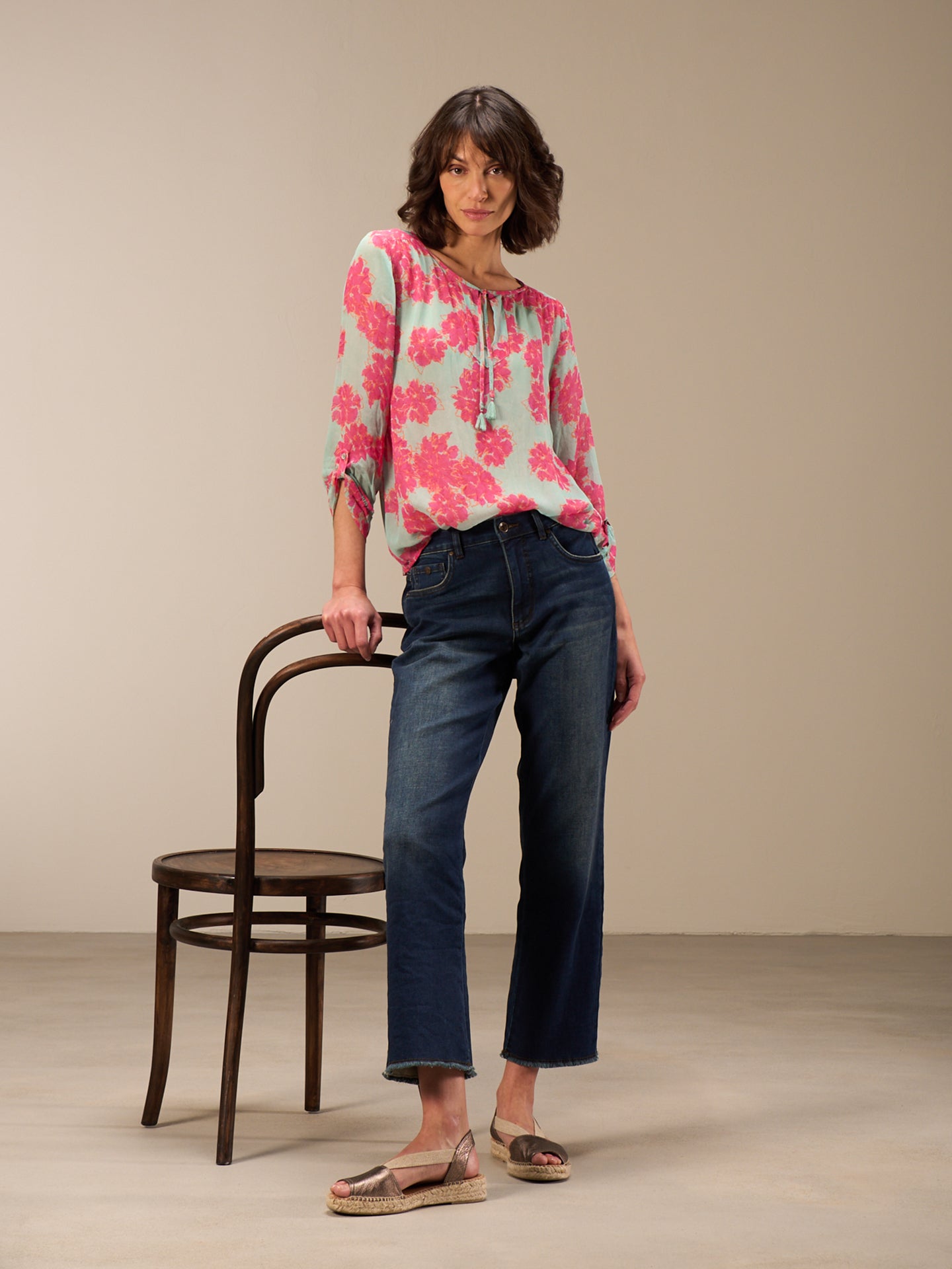 blouse à manches 3/4