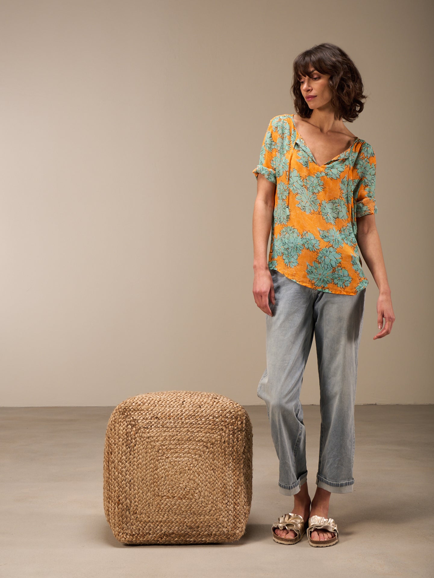 blouse à manches 3/4