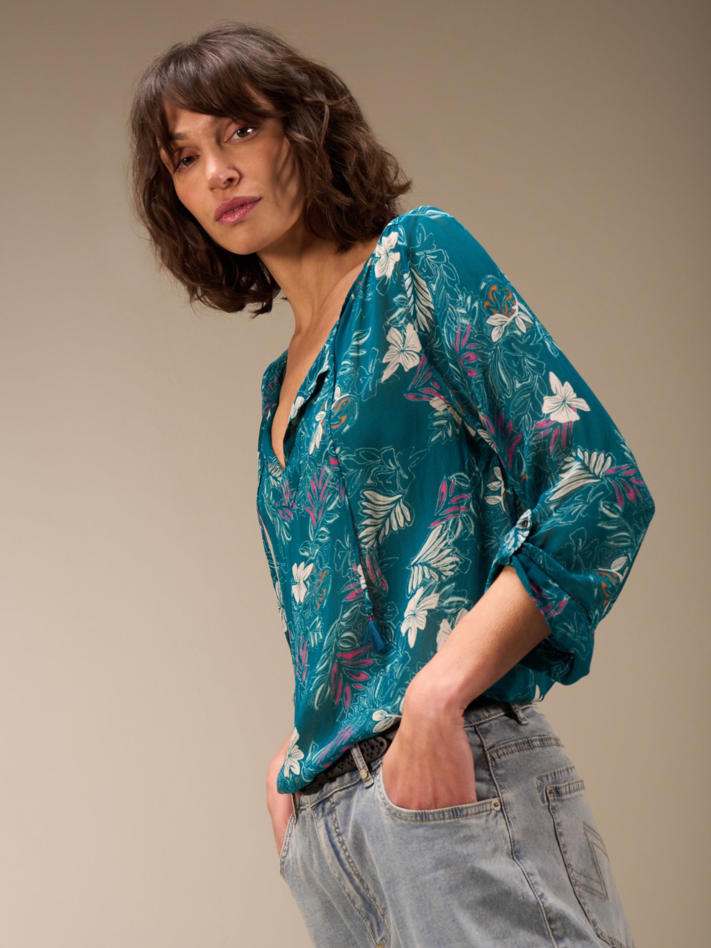 blouse à manches 3/4