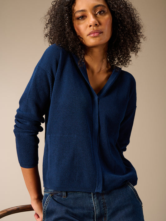 Giacca in maglia con cappuccio