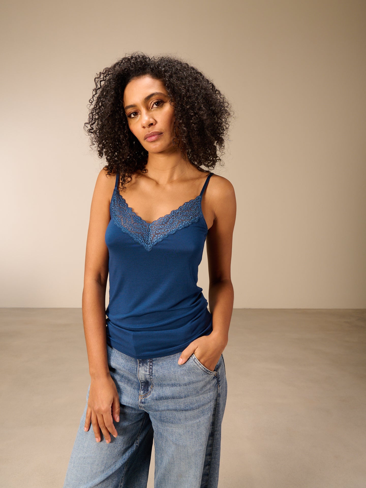 Top with lace insert