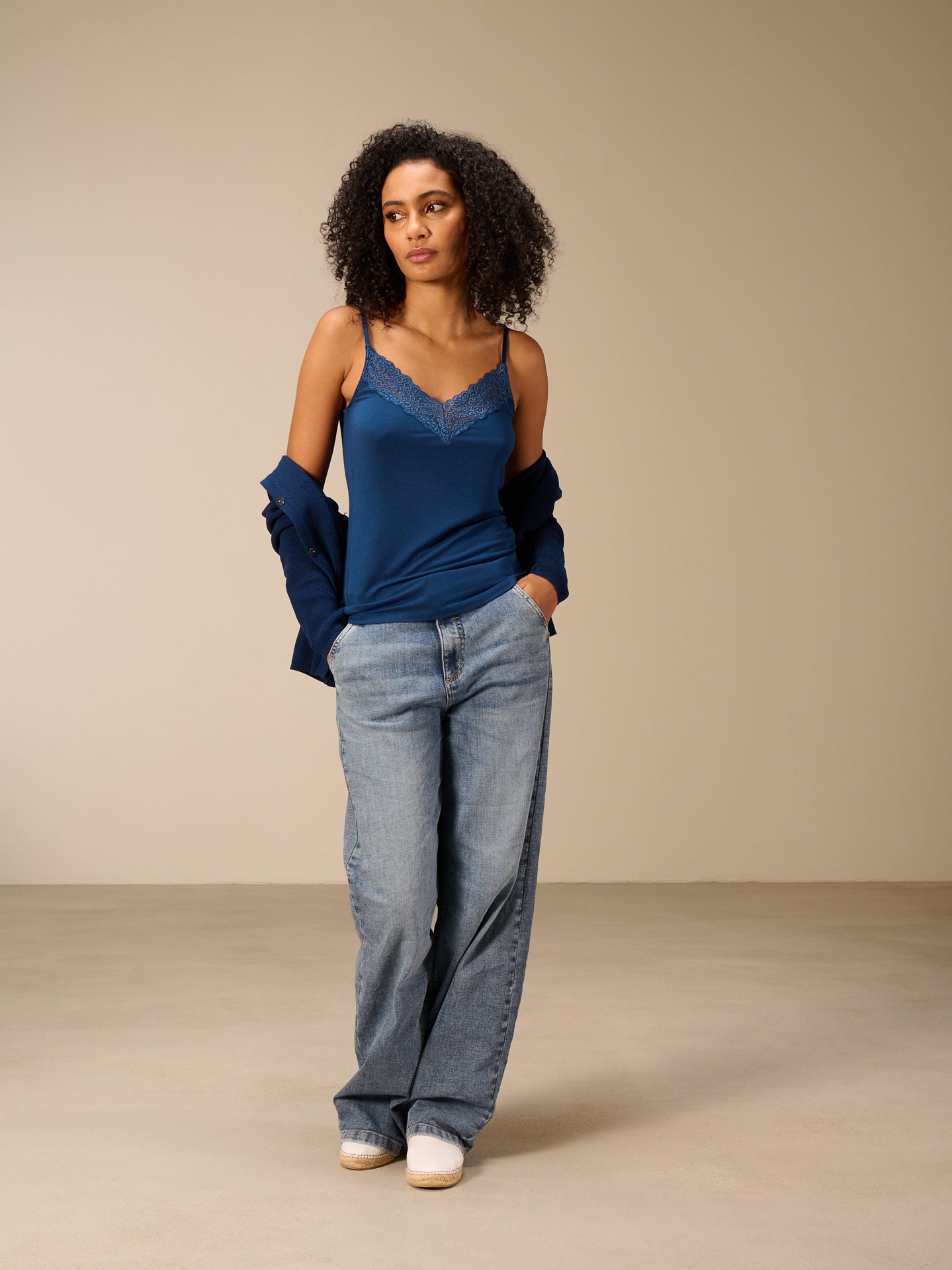 Top with lace insert