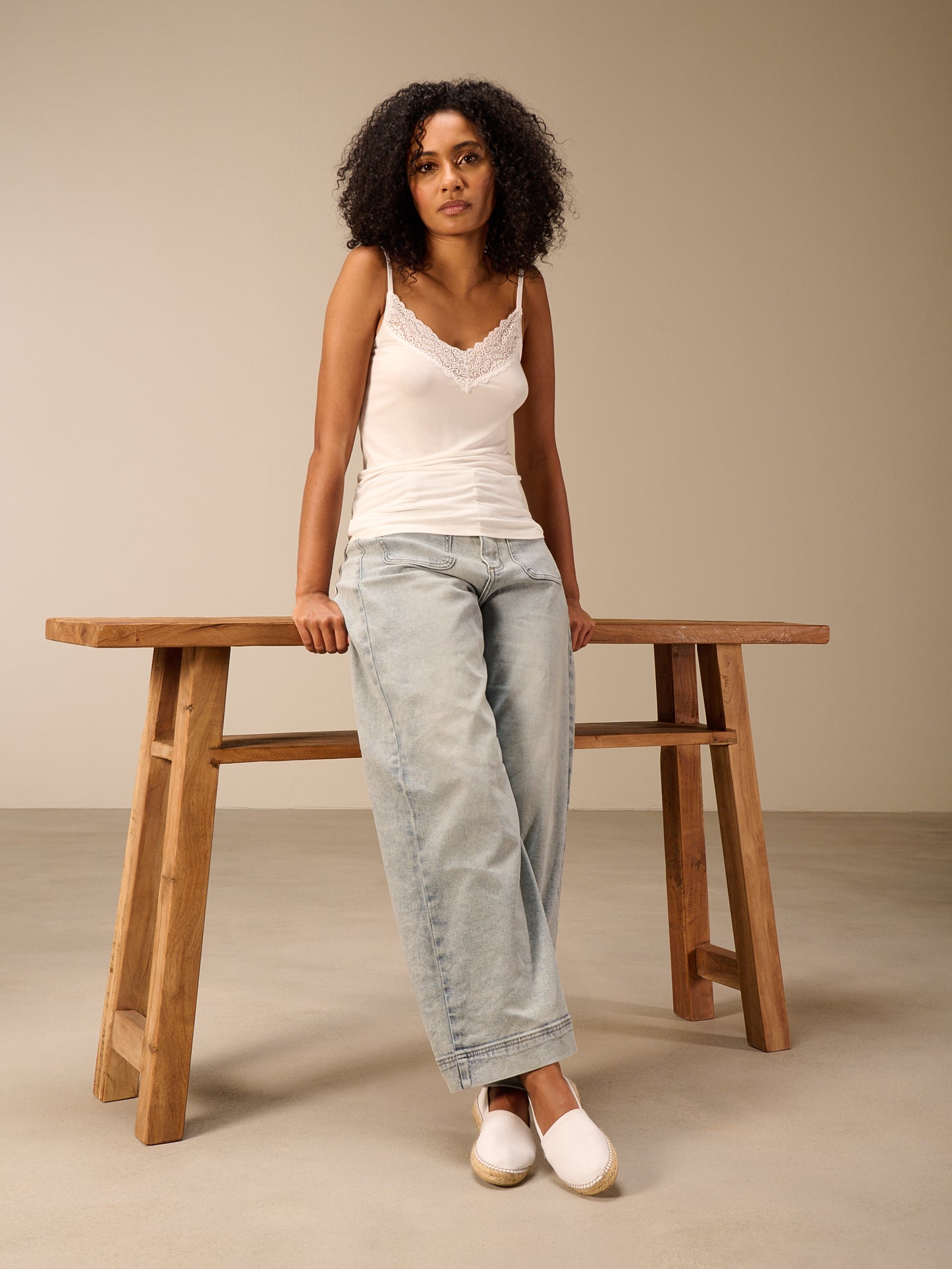 Top with lace insert