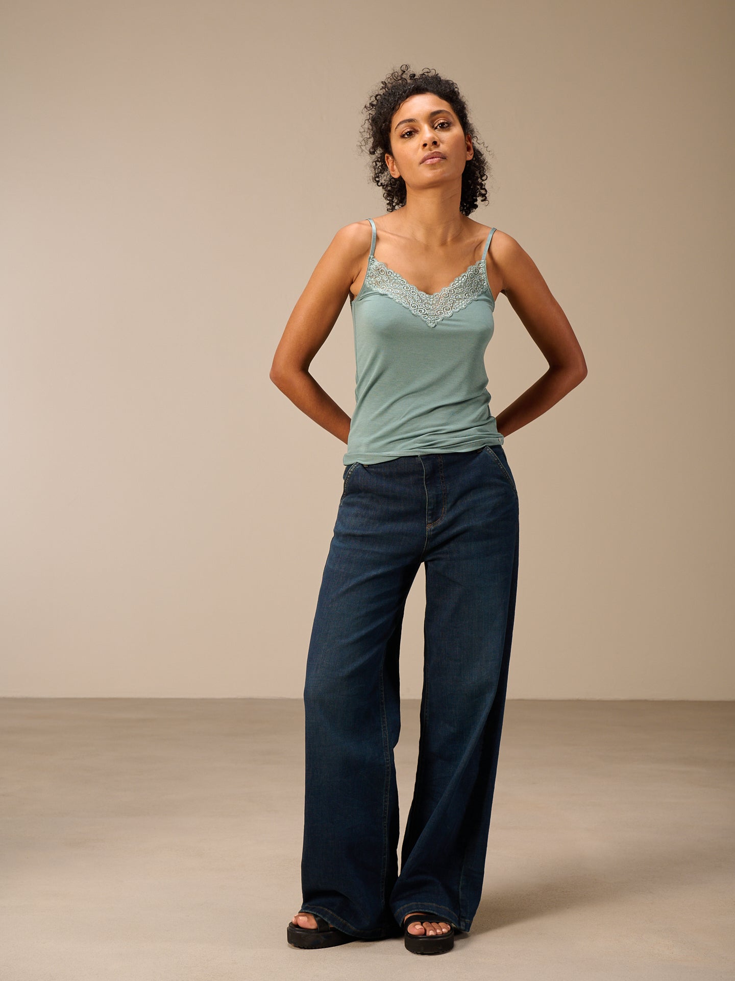 Top with lace insert