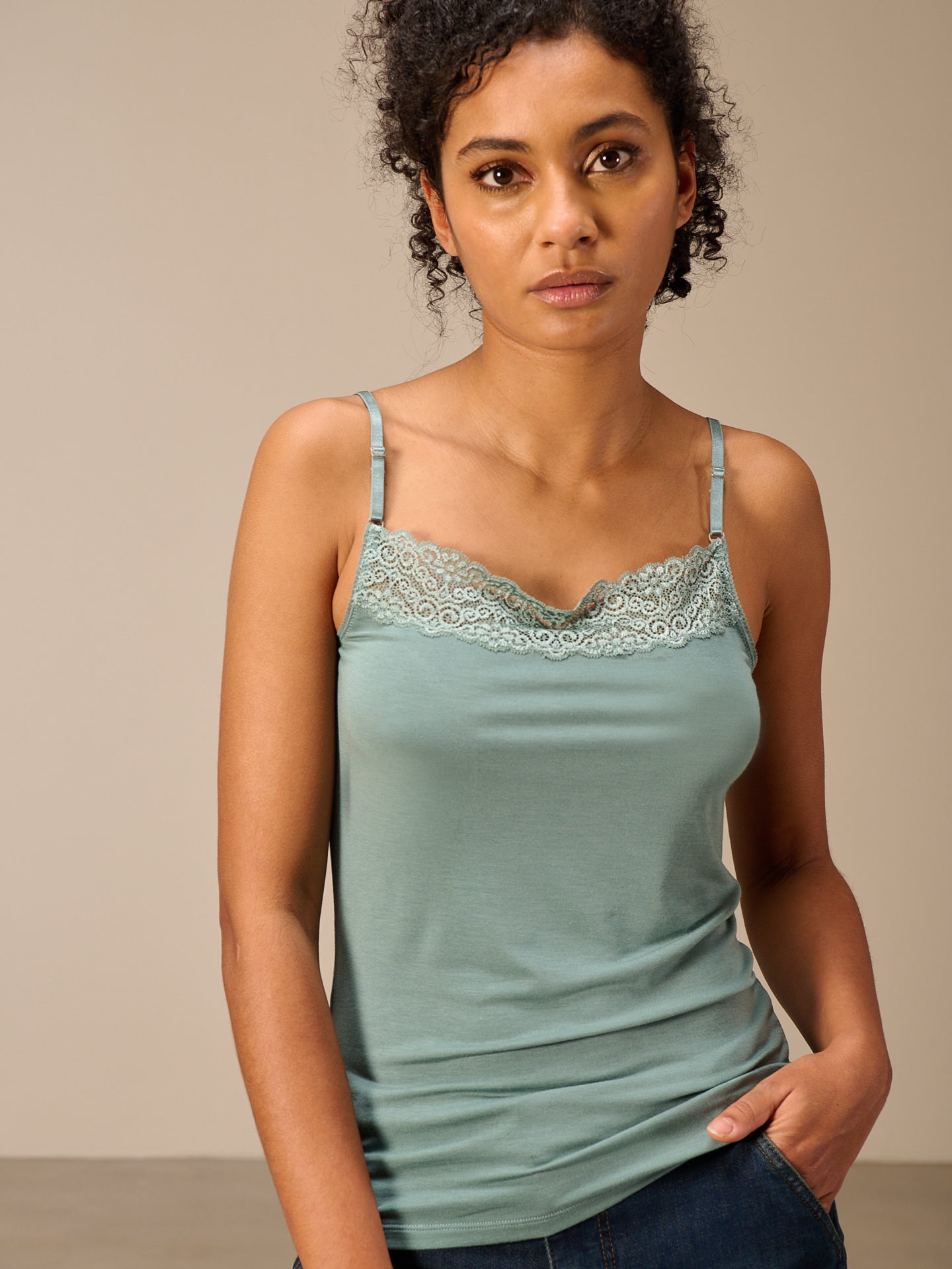 Top with lace insert